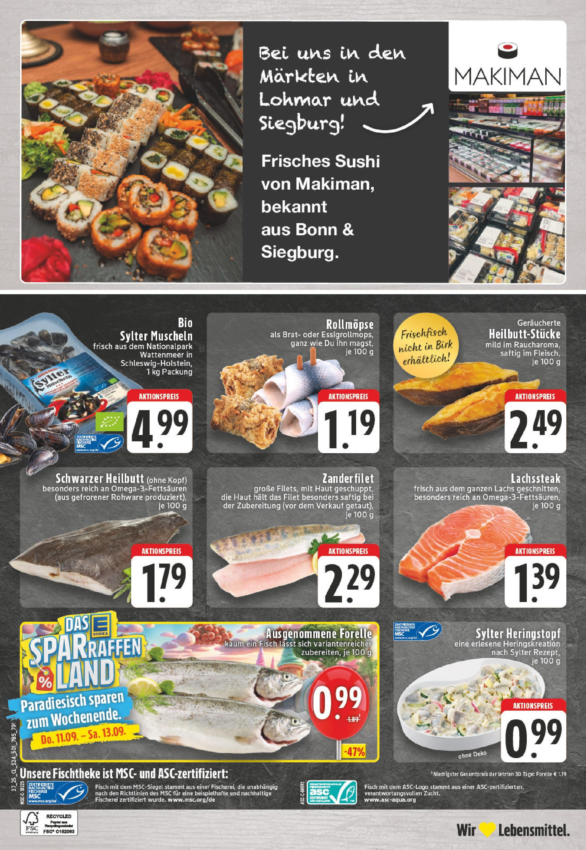 Edeka prospekt Lohmar - Birk (ab 07.09.2025) » Angebote Online | Seite: 24 | Produkte: Fisch, Lachs Edeka prospekt Lohmar - Birk (ab 07.09.2025) » Angebote Online | Seite: 24 | Produkte: Fisch, Lachs