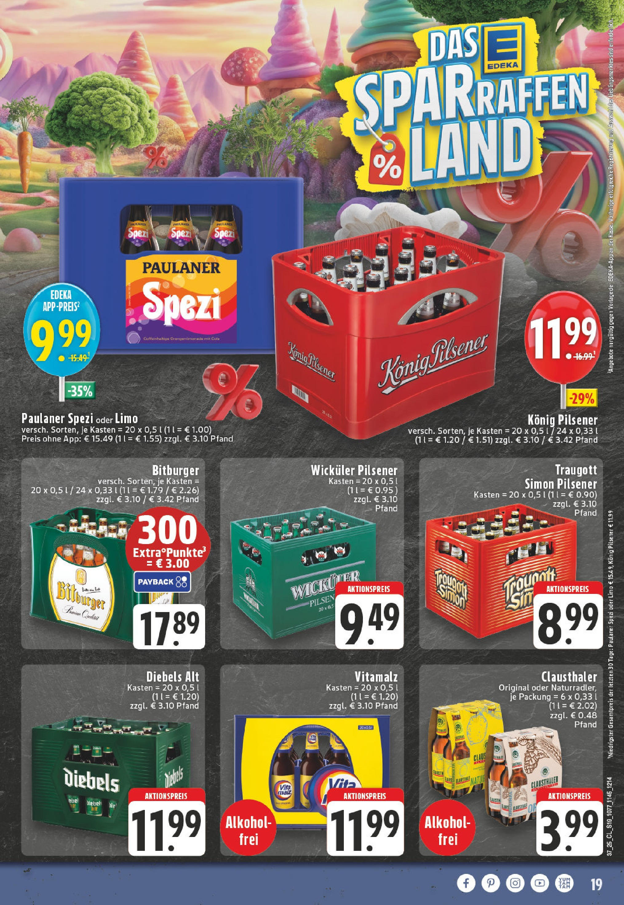 Edeka prospekt Herne	 (ab 07.09.2025) » Angebote Online | Seite: 19 | Produkte: Cola, Paulaner spezi, Diebels, Paulaner