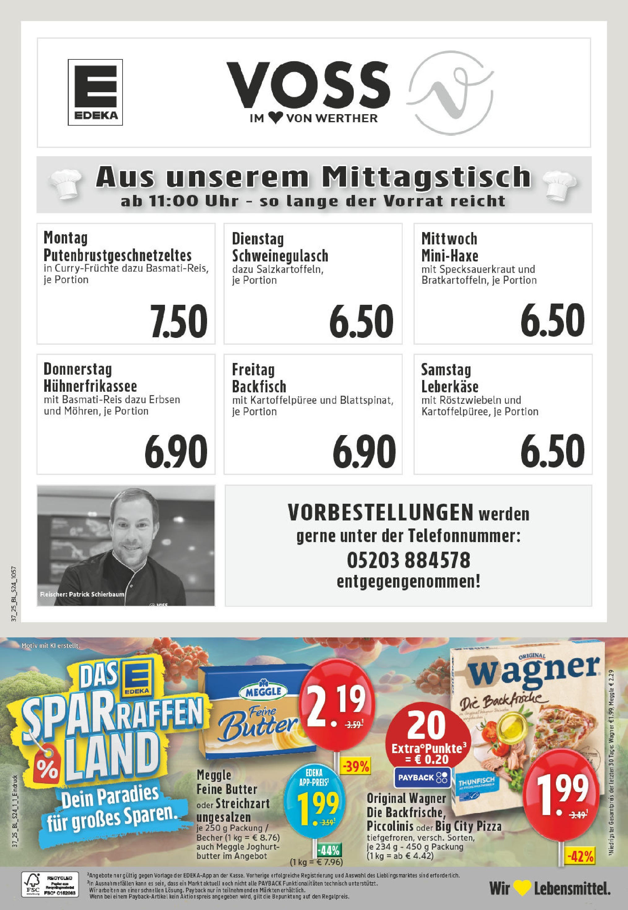 Edeka prospekt Werther	 (ab 07.09.2025) » Angebote Online | Seite: 24 | Produkte: Schweinegulasch, Basmatireis, Butter, Erbsen