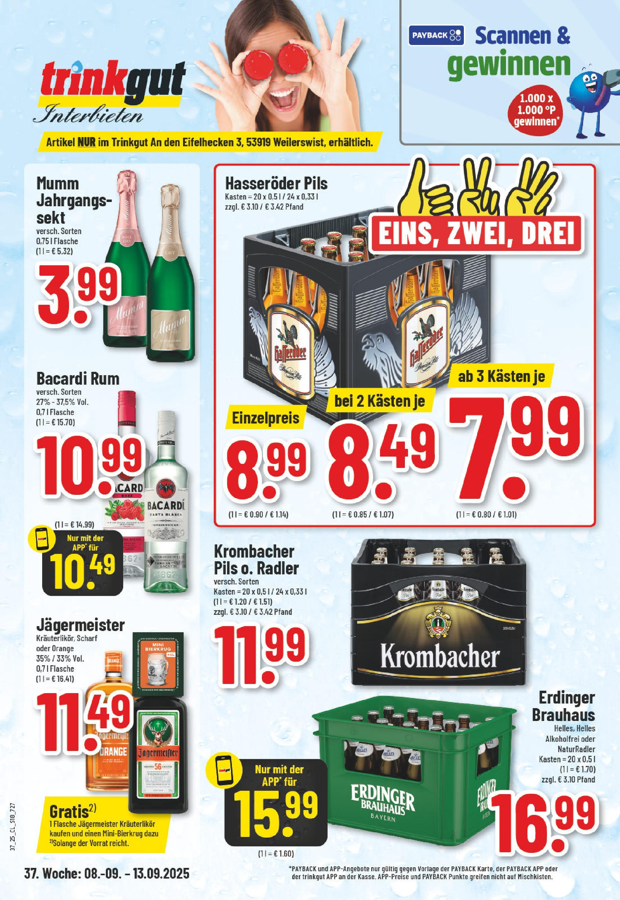 Edeka prospekt Weilerswist	 (ab 07.09.2025) » Angebote Online | Seite: 18 | Produkte: Rum, Pils, Radler, Krombacher