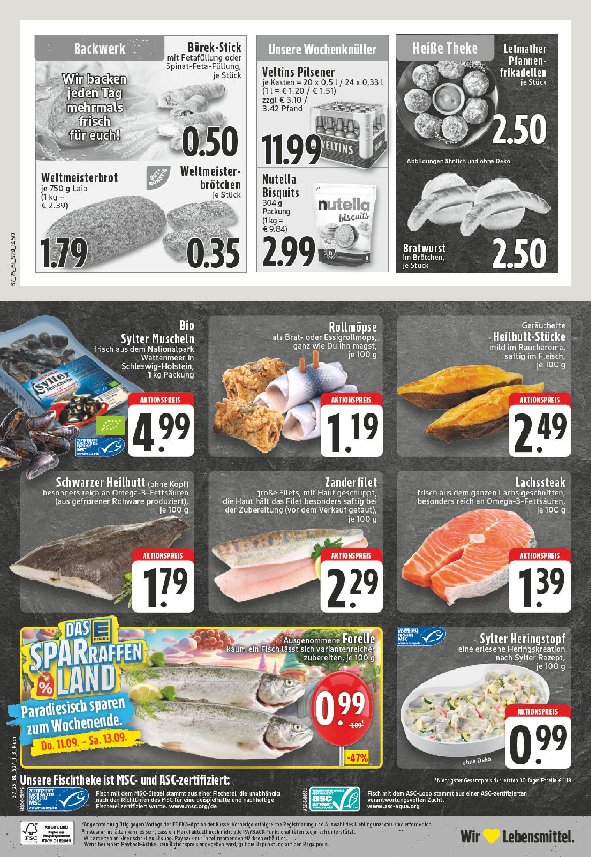 Edeka prospekt Iserlohn-Letmathe (ab 07.09.2025) » Angebote Online | Seite: 24 | Produkte: Theke, Nutella, Fisch, Lachs Edeka prospekt Iserlohn-Letmathe (ab 07.09.2025) » Angebote Online | Seite: 24 | Produkte: Theke, Nutella, Fisch, Lachs