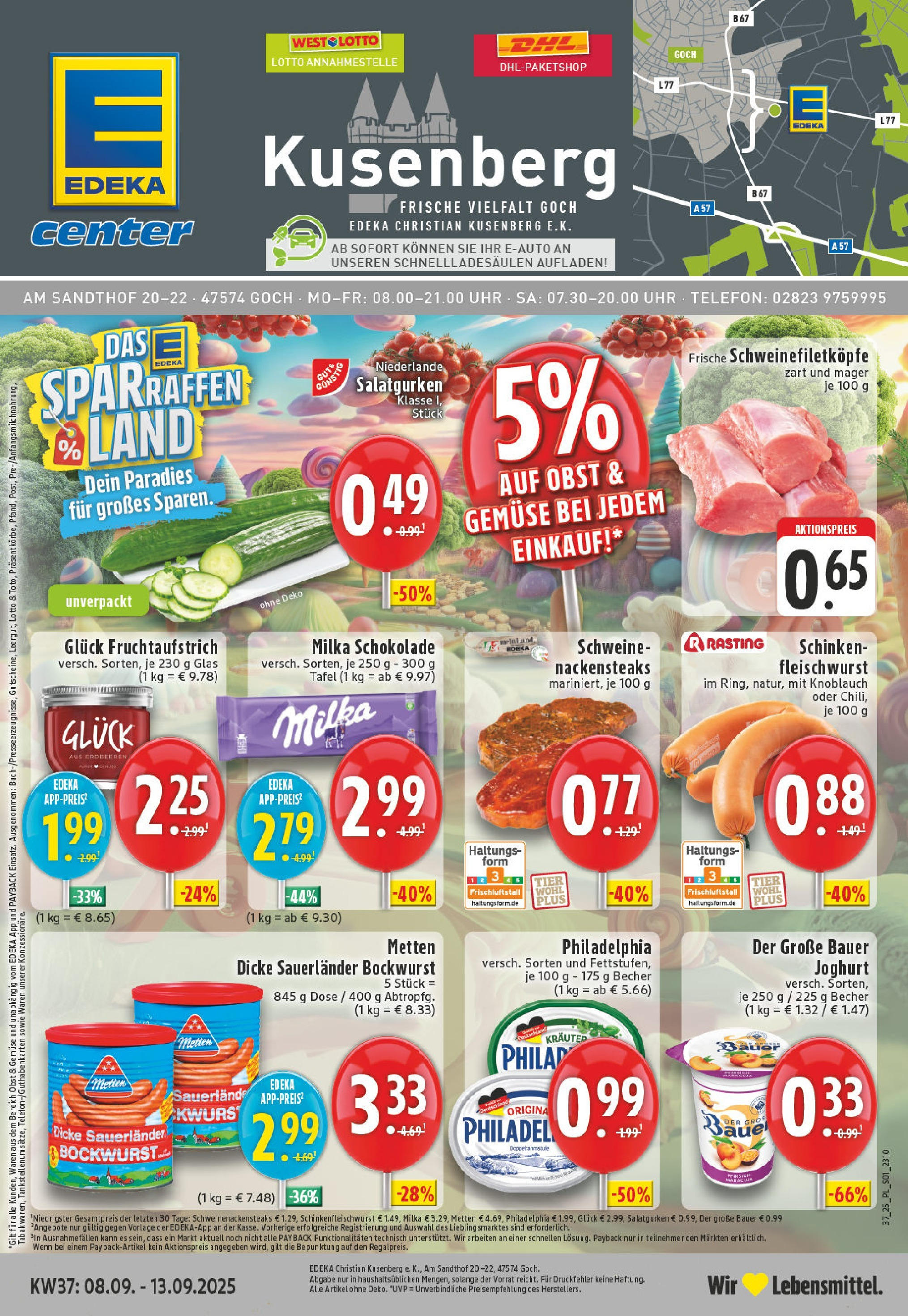 Edeka prospekt Goch (ab 07.09.2025) » Angebote Online | Seite: 1 | Produkte: Nackensteaks, Philadelphia, Obst, Erdbeeren Edeka prospekt Goch (ab 07.09.2025) » Angebote Online | Seite: 1 | Produkte: Nackensteaks, Philadelphia, Obst, Erdbeeren