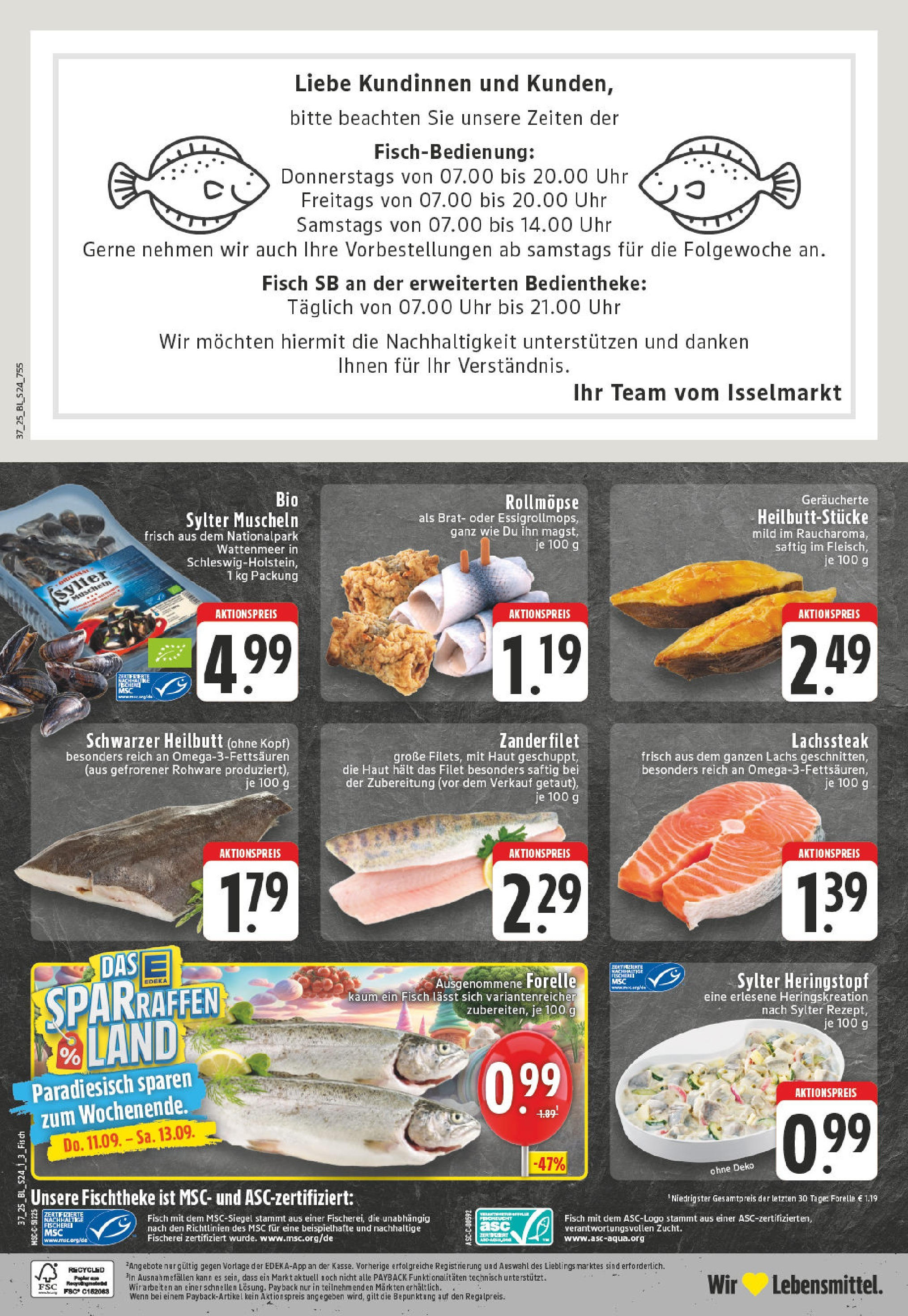 Edeka prospekt Fröndenberg (ab 07.09.2025) » Angebote Online | Seite: 24 | Produkte: Fisch, Lachs, Steak, Uhr Edeka prospekt Fröndenberg (ab 07.09.2025) » Angebote Online | Seite: 24 | Produkte: Fisch, Lachs, Steak, Uhr