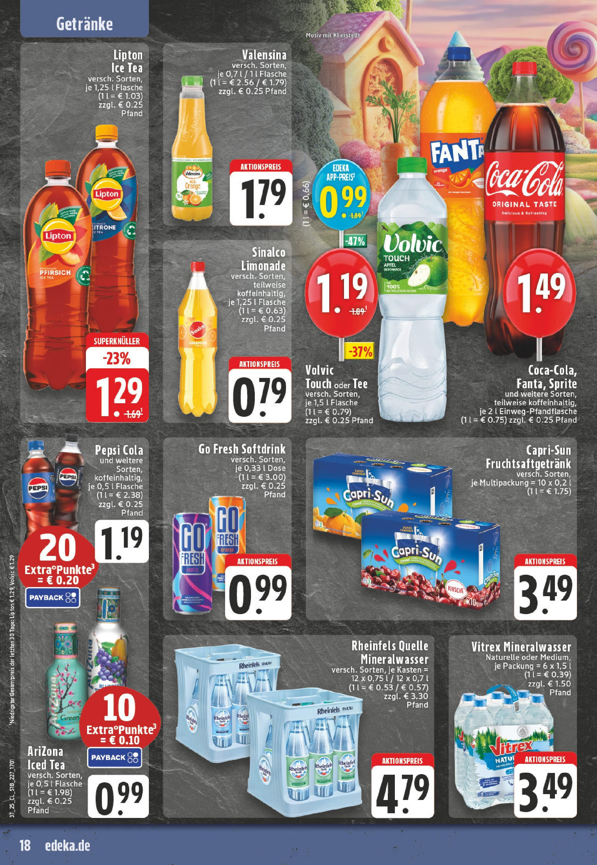 Edeka prospekt Leichlingen (ab 07.09.2025) » Angebote Online | Seite: 18 | Produkte: Sinalco, Cola, Valensina, Volvic Edeka prospekt Leichlingen (ab 07.09.2025) » Angebote Online | Seite: 18 | Produkte: Sinalco, Cola, Valensina, Volvic