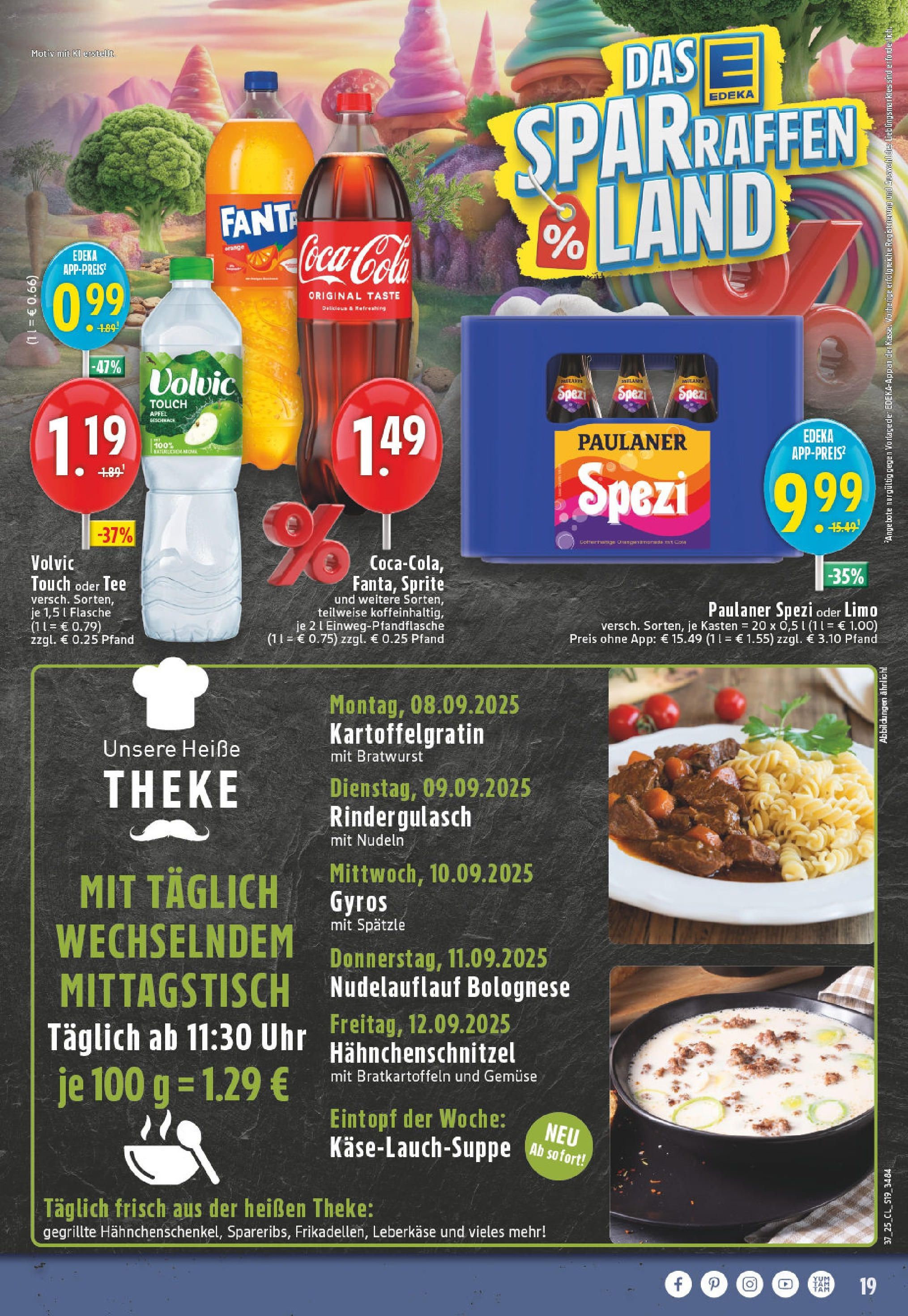 Edeka prospekt Hamm (ab 07.09.2025) » Angebote Online | Seite: 19 | Produkte: Coca cola, Cola, Äpfel, Tee Edeka prospekt Hamm (ab 07.09.2025) » Angebote Online | Seite: 19 | Produkte: Coca cola, Cola, Äpfel, Tee