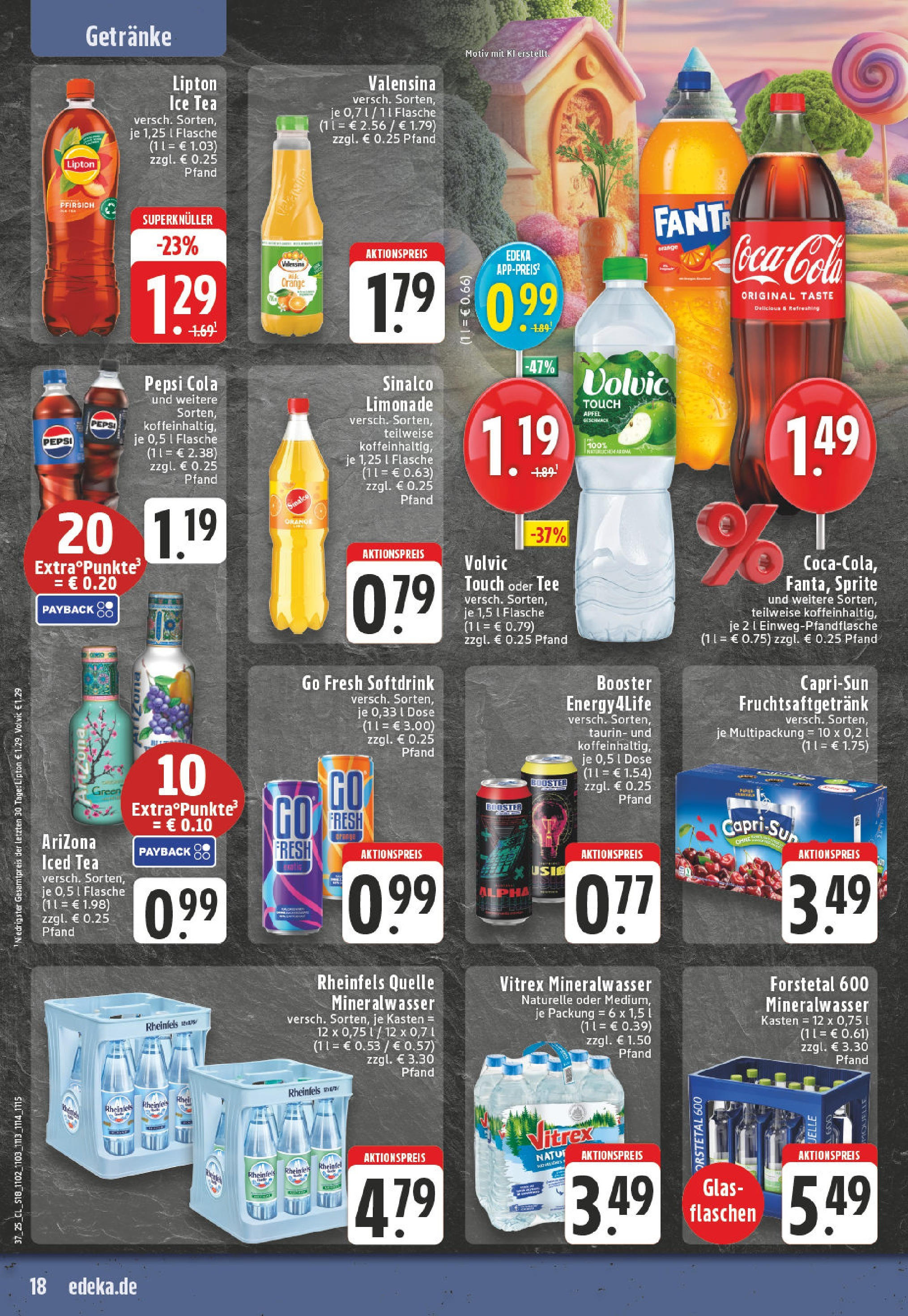 Edeka prospekt Hamm (ab 07.09.2025) » Angebote Online | Seite: 18 | Produkte: Volvic touch, Valensina, Tee, Volvic Edeka prospekt Hamm (ab 07.09.2025) » Angebote Online | Seite: 18 | Produkte: Volvic touch, Valensina, Tee, Volvic
