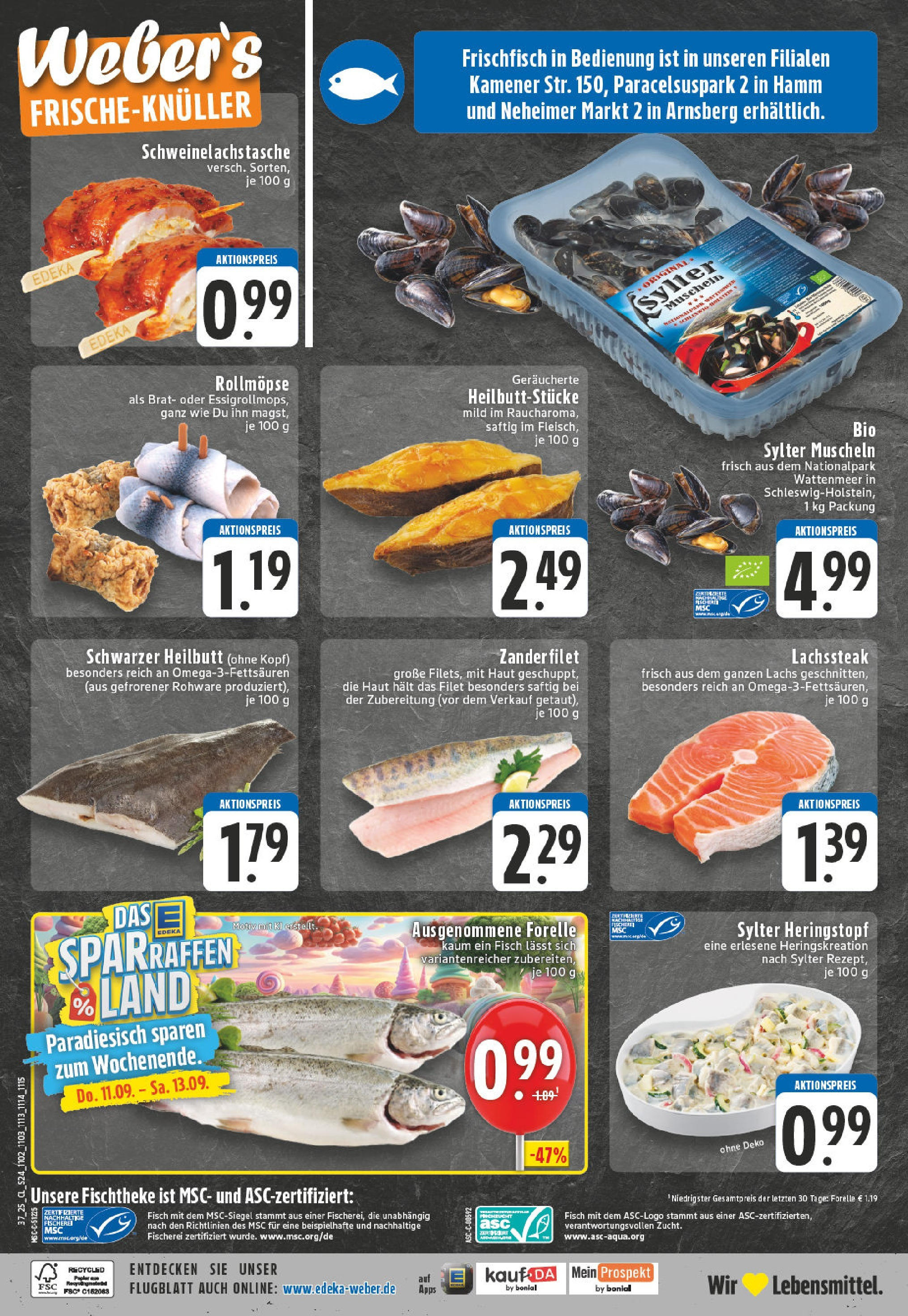 Edeka prospekt Hamm (ab 07.09.2025) » Angebote Online | Seite: 24 | Produkte: Fisch, Lachs, Steak Edeka prospekt Hamm (ab 07.09.2025) » Angebote Online | Seite: 24 | Produkte: Fisch, Lachs, Steak