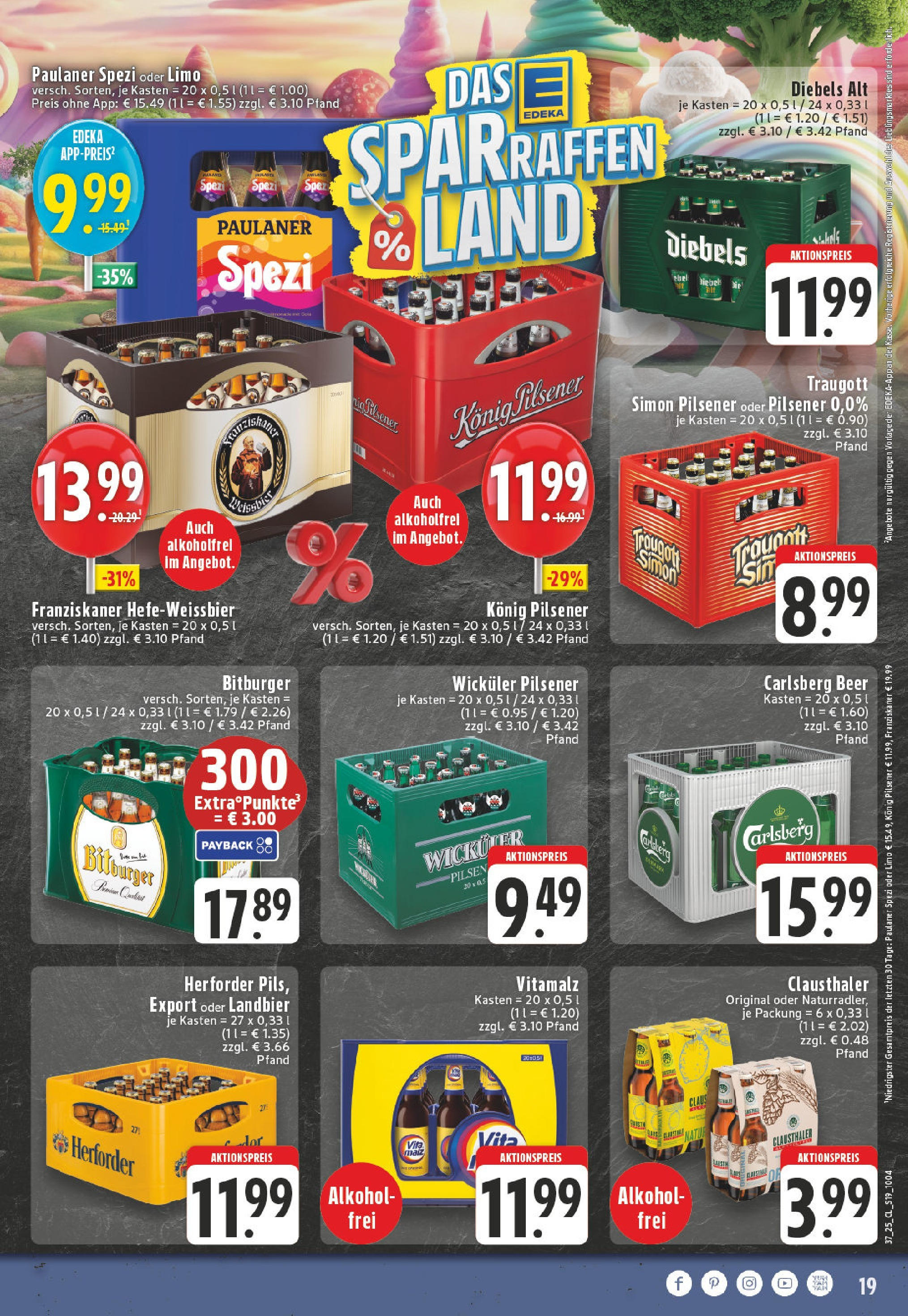 Edeka prospekt Versmold	 (ab 07.09.2025) » Angebote Online | Seite: 19 | Produkte: Franziskaner, Konig pilsener, Paulaner spezi, Paulaner