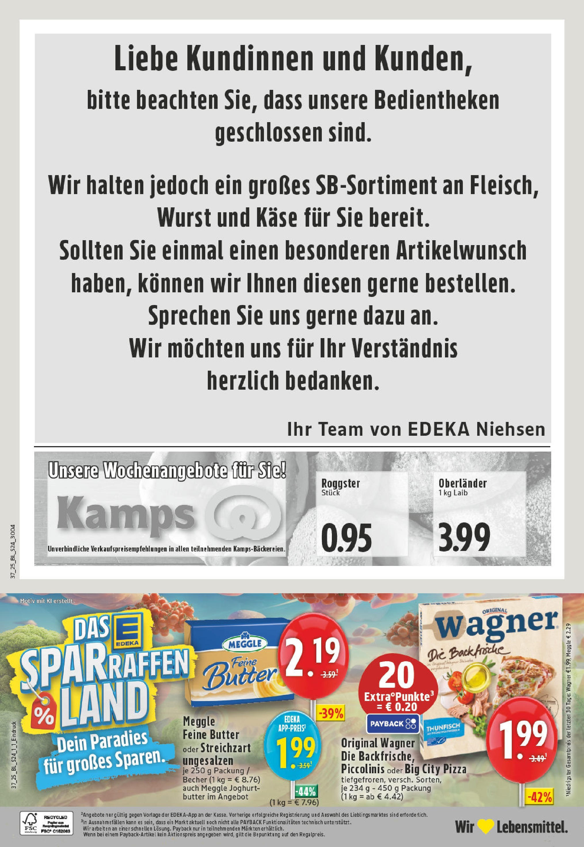 Edeka prospekt Neuss-Meertal	 (ab 07.09.2025) » Angebote Online | Seite: 24 | Produkte: Butter, Joghurt, Thunfisch, Pizza