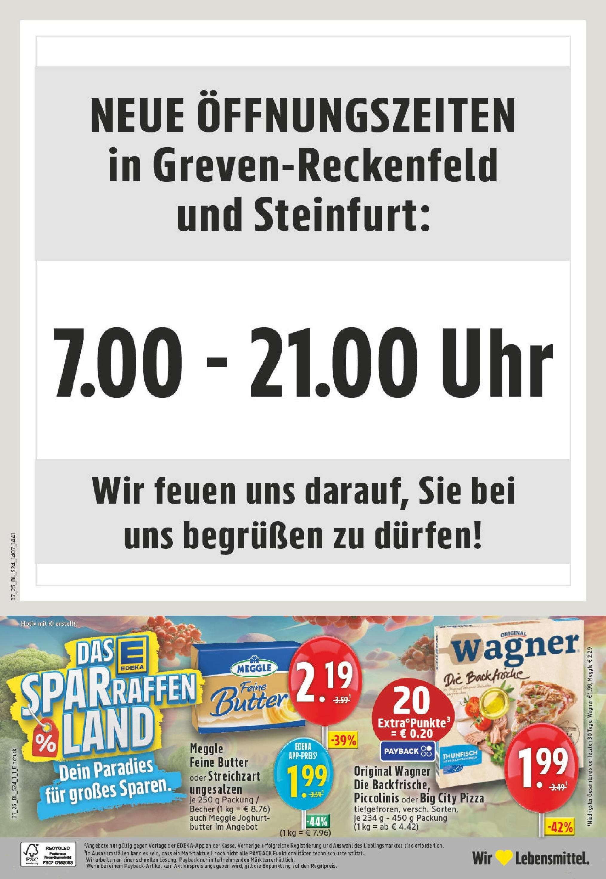Edeka prospekt Greven	 (ab 07.09.2025) » Angebote Online | Seite: 24 | Produkte: Butter, Thunfisch, Pizza, Uhr