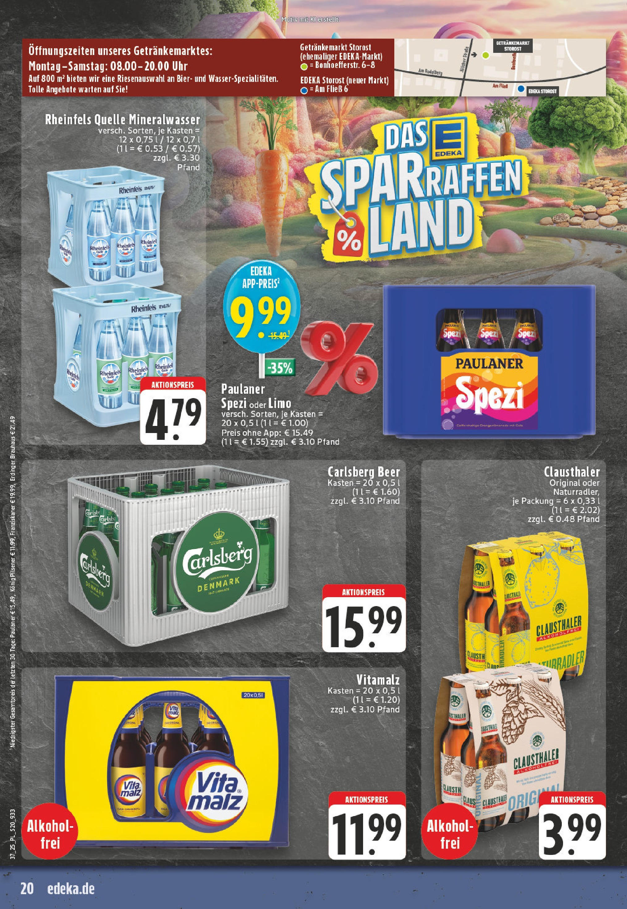 Edeka prospekt Eschweiler-Dürwiß	 (ab 07.09.2025) » Angebote Online | Seite: 20 | Produkte: Franziskaner, Carlsberg, Mineralwasser, Uhr