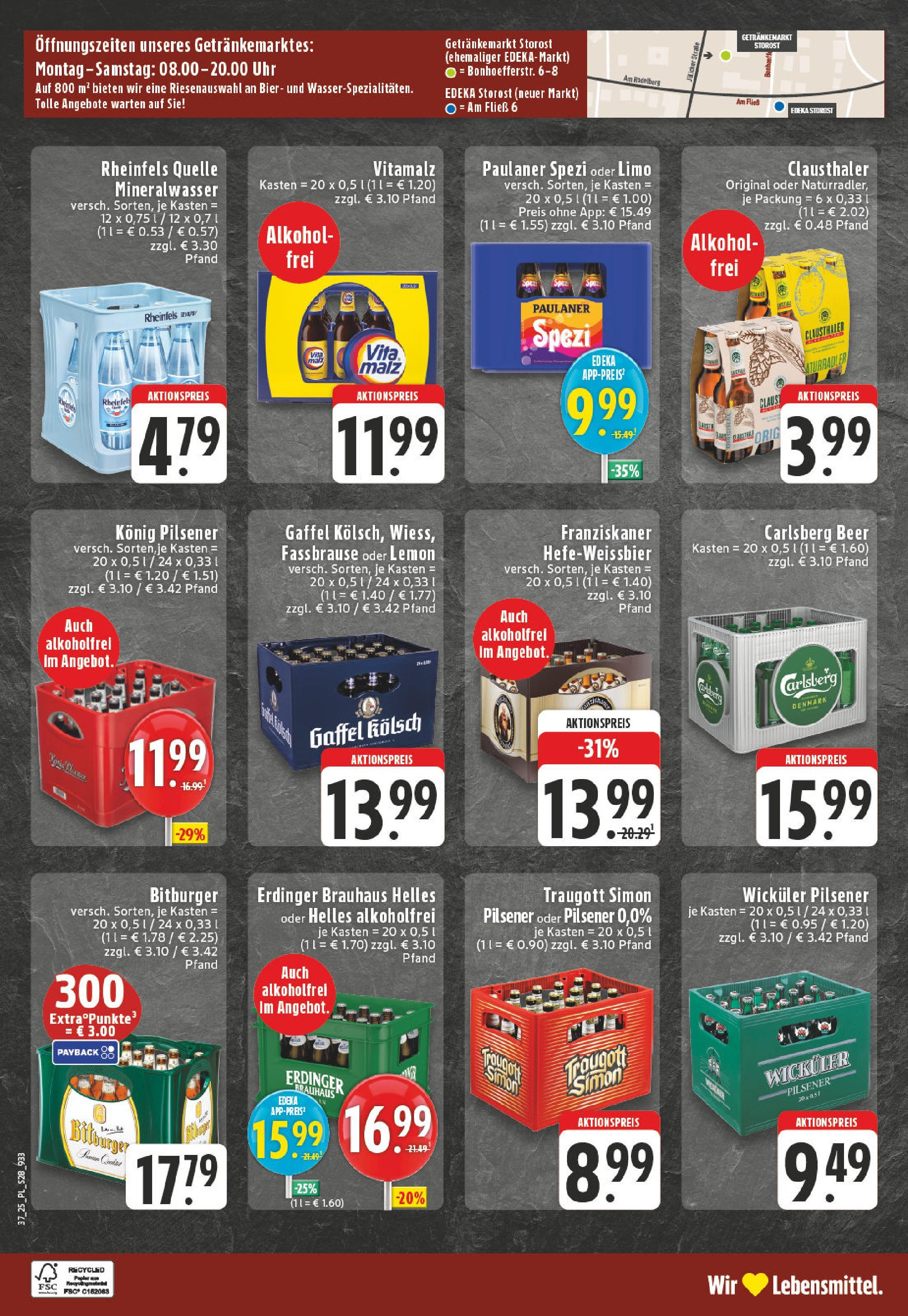 Edeka prospekt Eschweiler-Dürwiß	 (ab 07.09.2025) » Angebote Online | Seite: 28 | Produkte: Bitburger, Carlsberg, Mineralwasser, Uhr