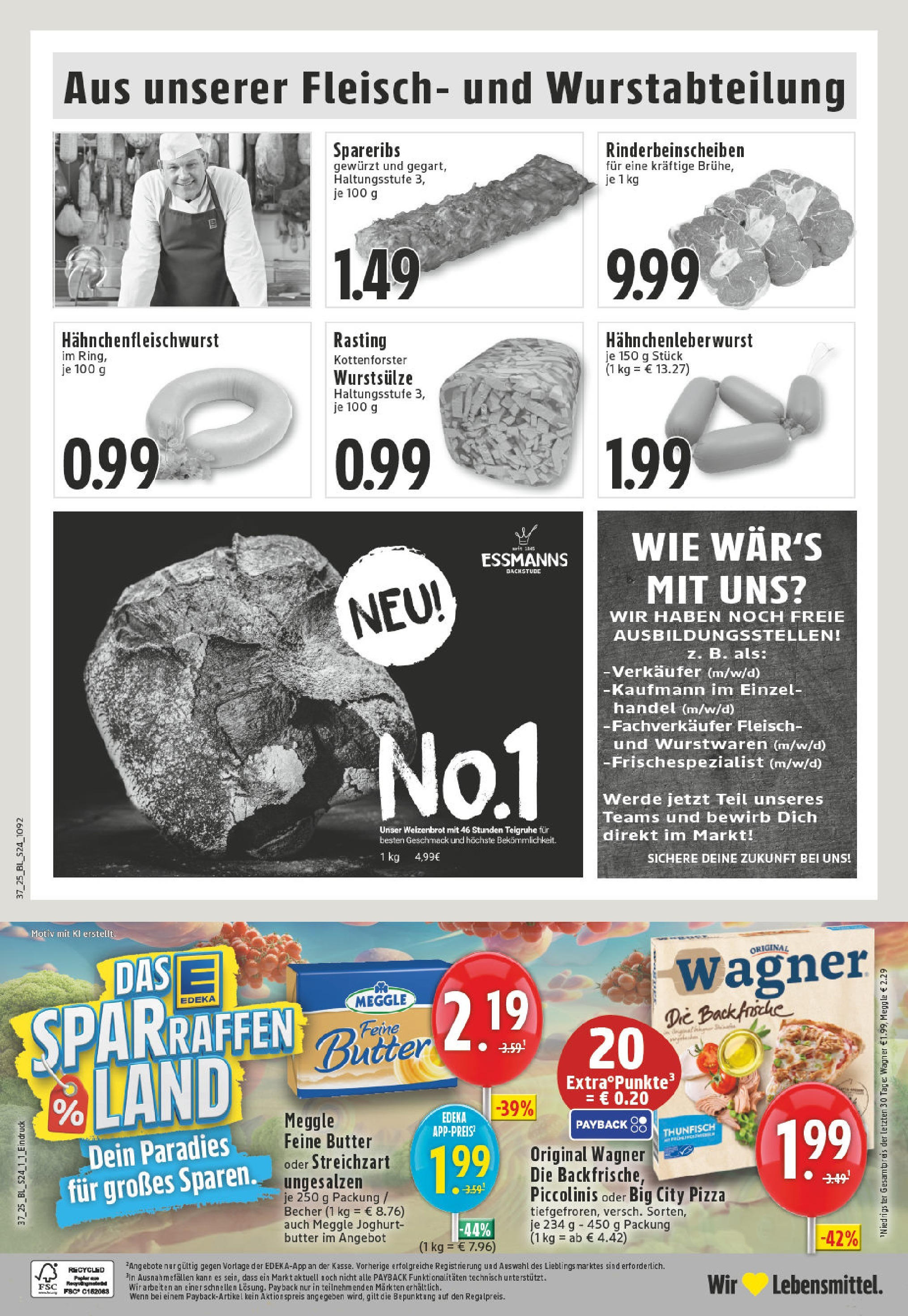 Edeka prospekt Billerbeck	 (ab 07.09.2025) » Angebote Online | Seite: 24 | Produkte: Butter, Joghurt, Thunfisch, Pizza