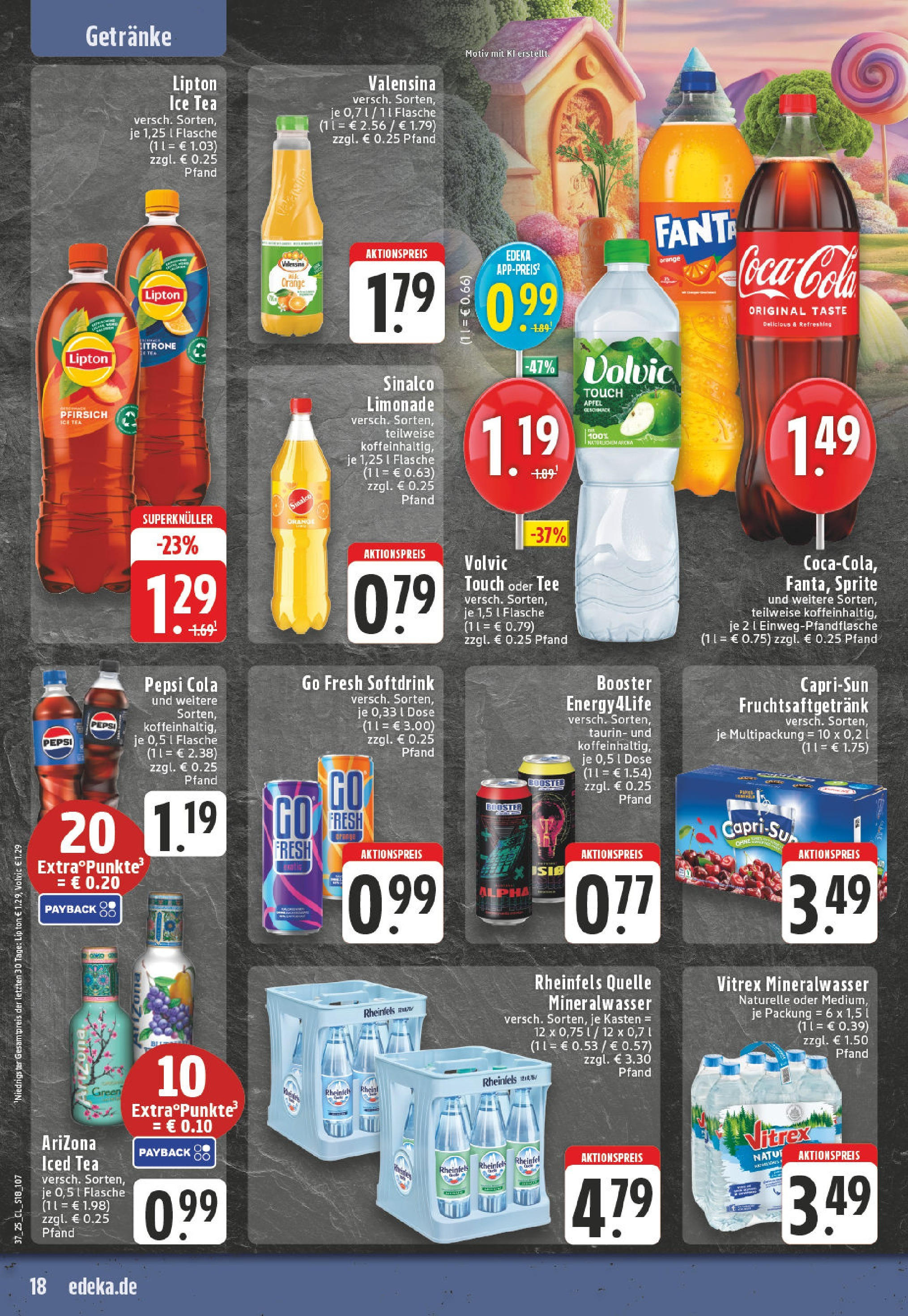 Edeka prospekt Würselen (ab 07.09.2025) » Angebote Online | Seite: 18 | Produkte: Volvic touch, Mineralwasser, Pfirsich, Rheinfels quelle Edeka prospekt Würselen (ab 07.09.2025) » Angebote Online | Seite: 18 | Produkte: Volvic touch, Mineralwasser, Pfirsich, Rheinfels quelle