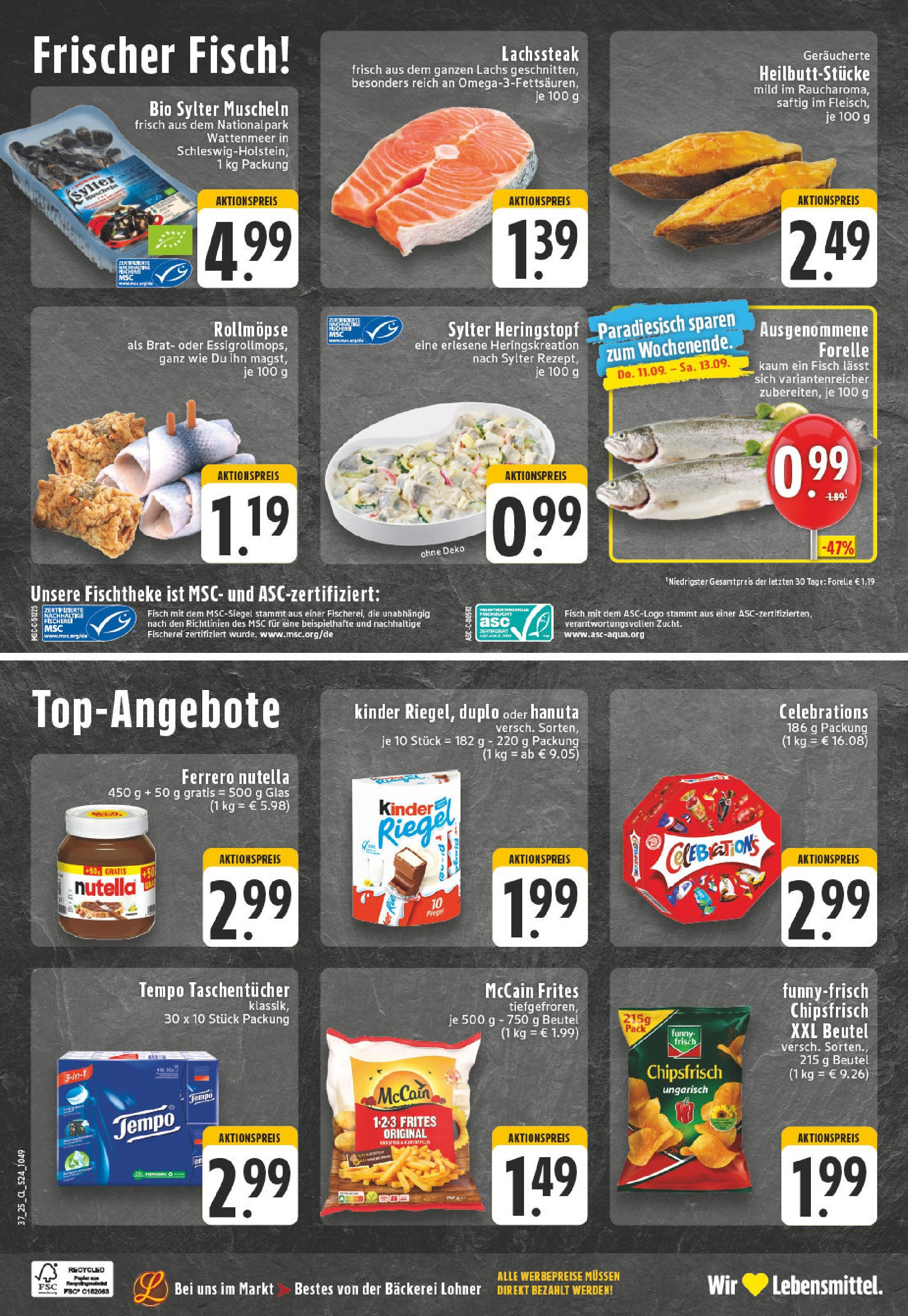 Edeka prospekt Kempenich (ab 07.09.2025) » Angebote Online | Seite: 24 | Produkte: Celebrations, Nutella, Lachs, Chips Edeka prospekt Kempenich (ab 07.09.2025) » Angebote Online | Seite: 24 | Produkte: Celebrations, Nutella, Lachs, Chips