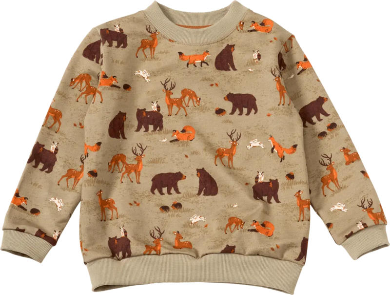 ALANA Sweatshirt mit Waldtier-Muster, braun, Gr. 122