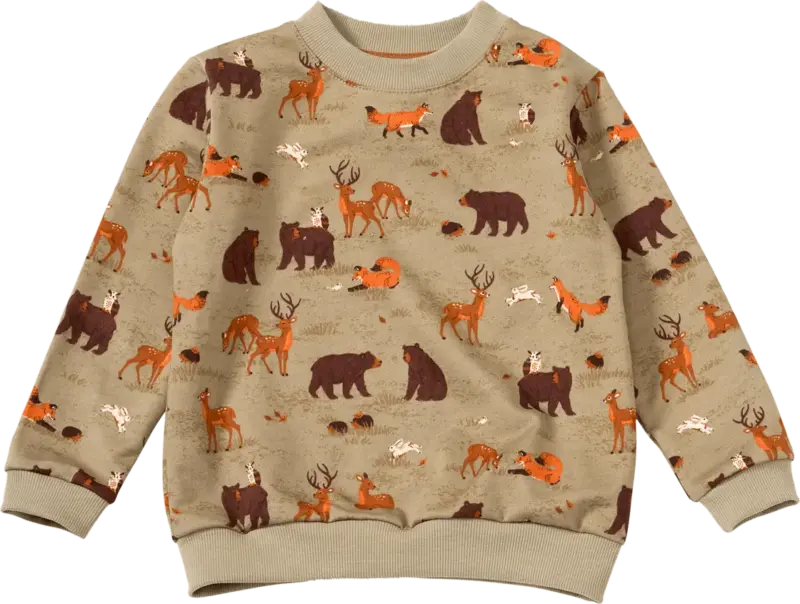 ALANA Sweatshirt mit Waldtier-Muster, braun, Gr. 110