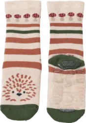 ALANA Stoppersocken mit Igel-Muster, beige + braun, Gr. 21/22