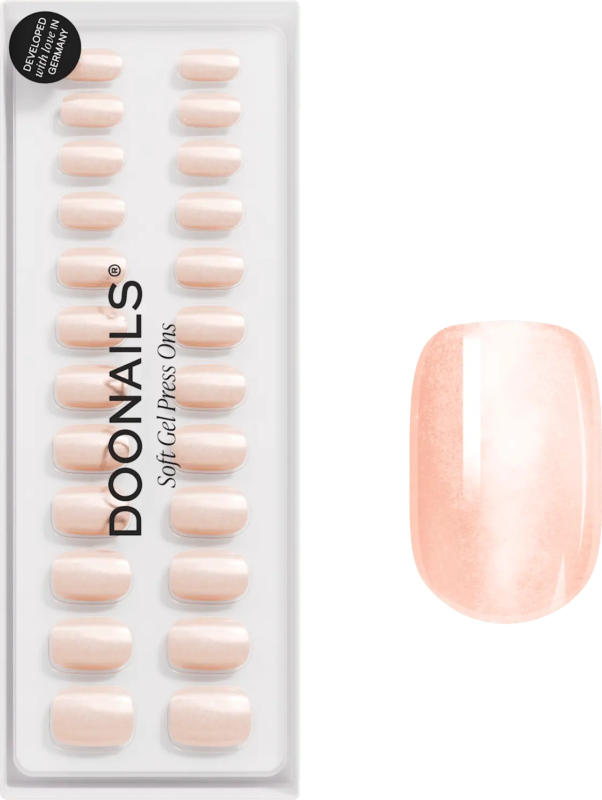 Doonails Künstliche Nägel, Soft Gel Press Ons Glass Nude