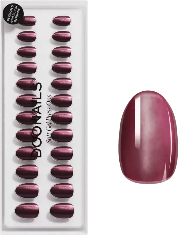 Doonails Künstliche Nägel, Soft Gel Press Ons Glass Burgundy
