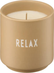 DESIGN LETTERS Duftkerze im Porzellanbecher "RELAX", beige (6x5 cm)