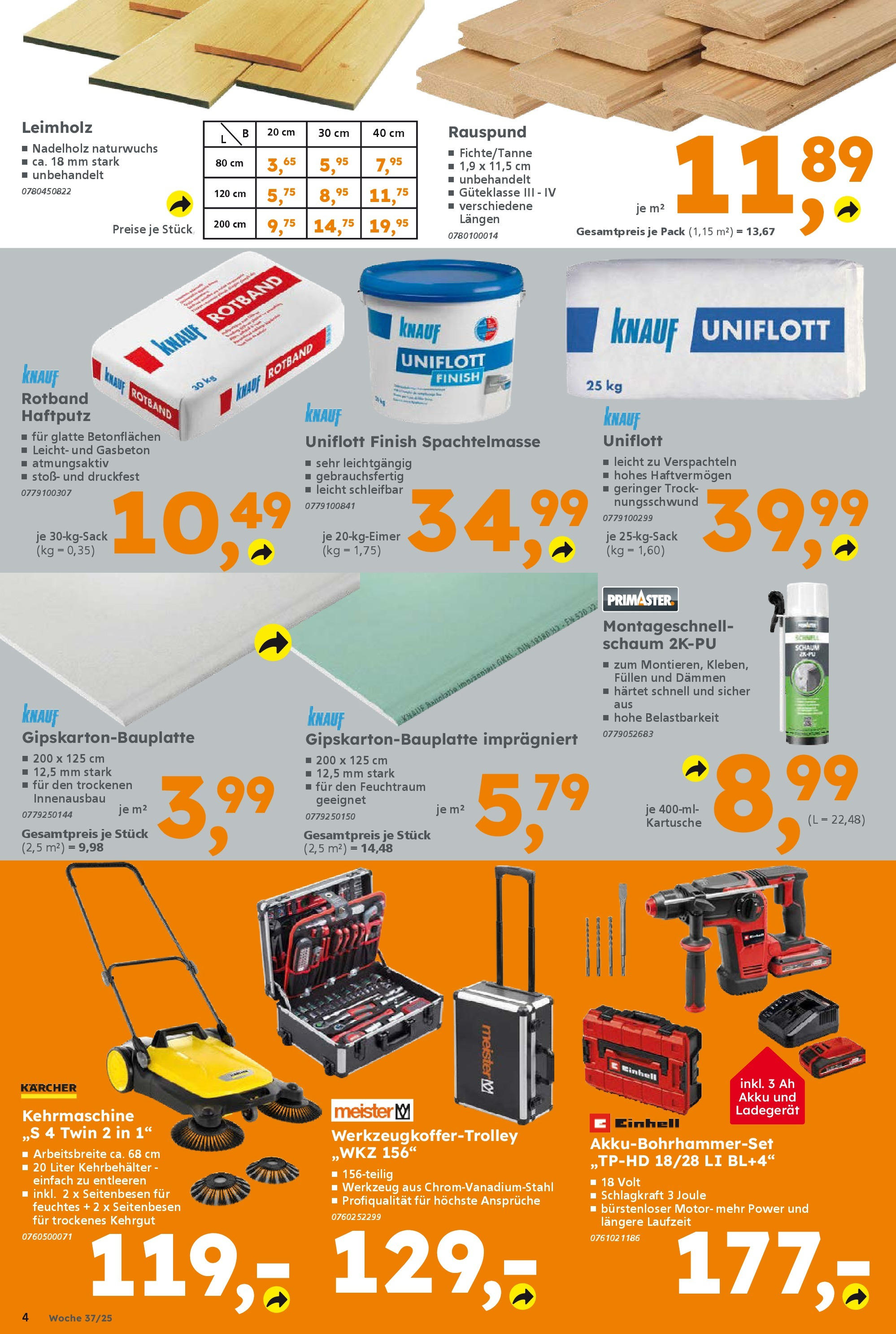 Globus Baumarkt prospekt Saarbrücken (ab 08.09.2025) zum Blättern | Seite: 4 | Produkte: Finish, Ladegerät Globus Baumarkt prospekt Saarbrücken (ab 08.09.2025) zum Blättern | Seite: 4 | Produkte: Finish, Ladegerät