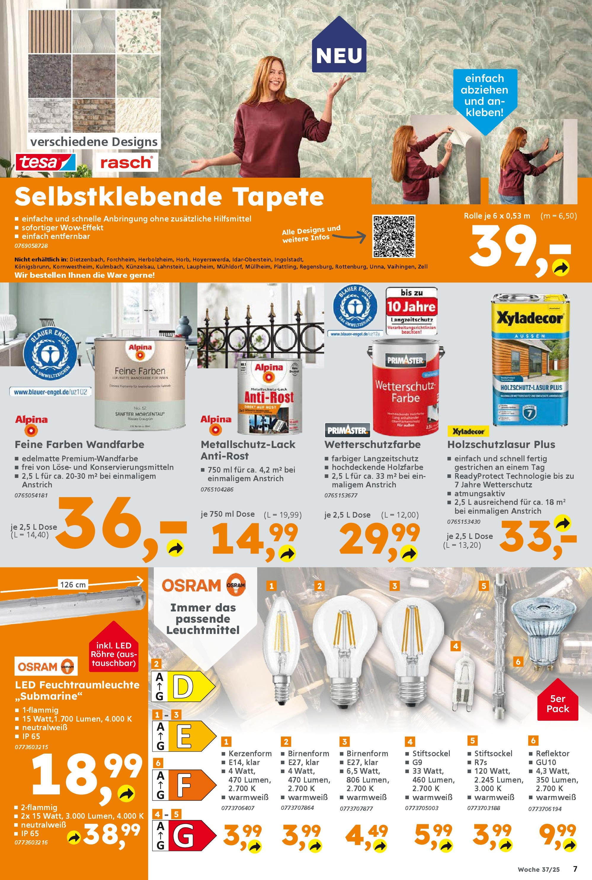 Globus Baumarkt prospekt Saarbrücken (ab 08.09.2025) zum Blättern | Seite: 7 | Produkte: Wandfarbe Globus Baumarkt prospekt Saarbrücken (ab 08.09.2025) zum Blättern | Seite: 7 | Produkte: Wandfarbe