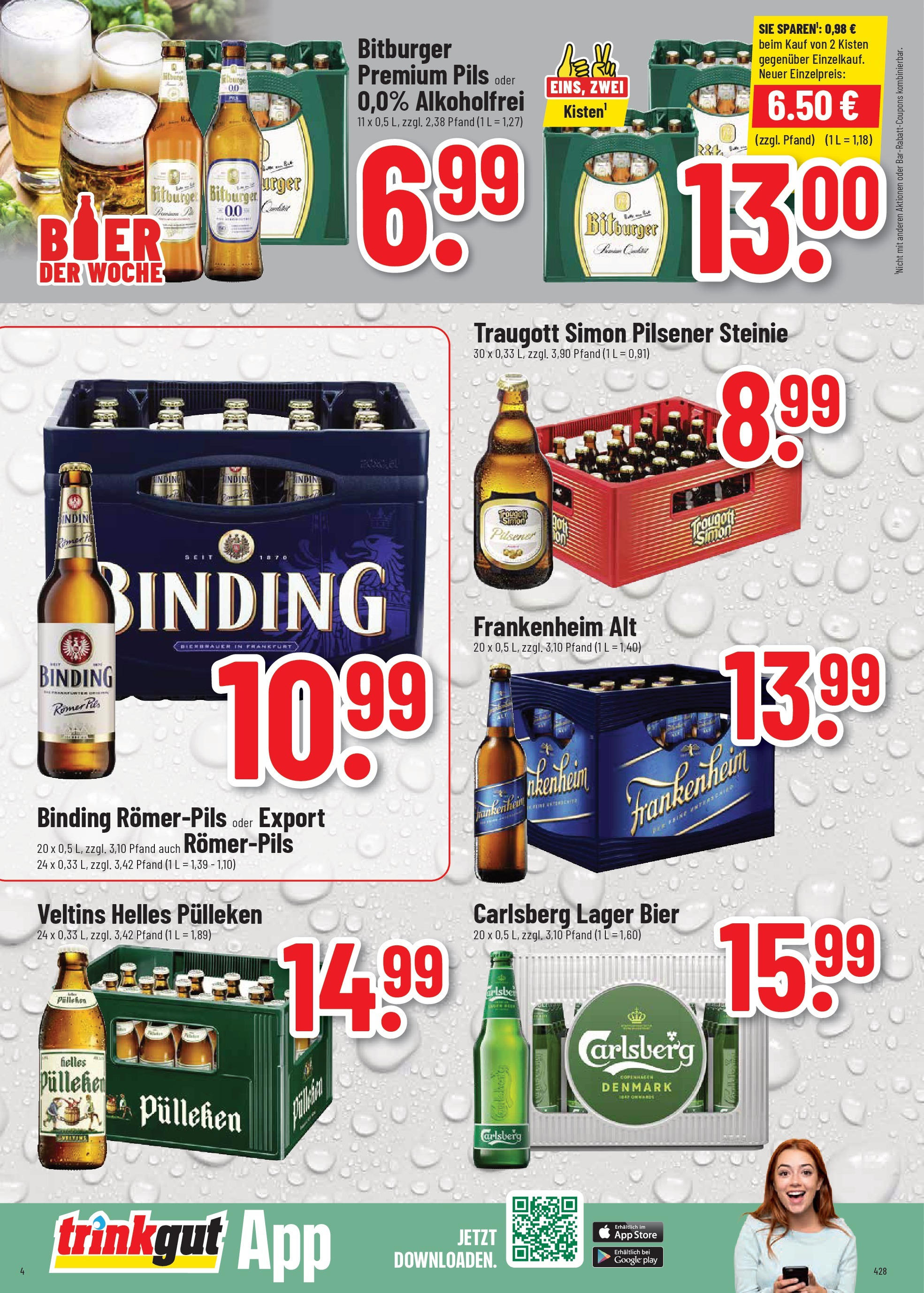 Trinkgut - trinkgut: Wochenangebote (ab 07.09.2025) » Angebote ab Montag | Seite: 4 | Produkte: Helles pulleken, Carlsberg, Bier, Veltins Trinkgut - trinkgut: Wochenangebote (ab 07.09.2025) » Angebote online | Seite: 4 | Produkte: Helles pulleken, Carlsberg, Bier, Veltins