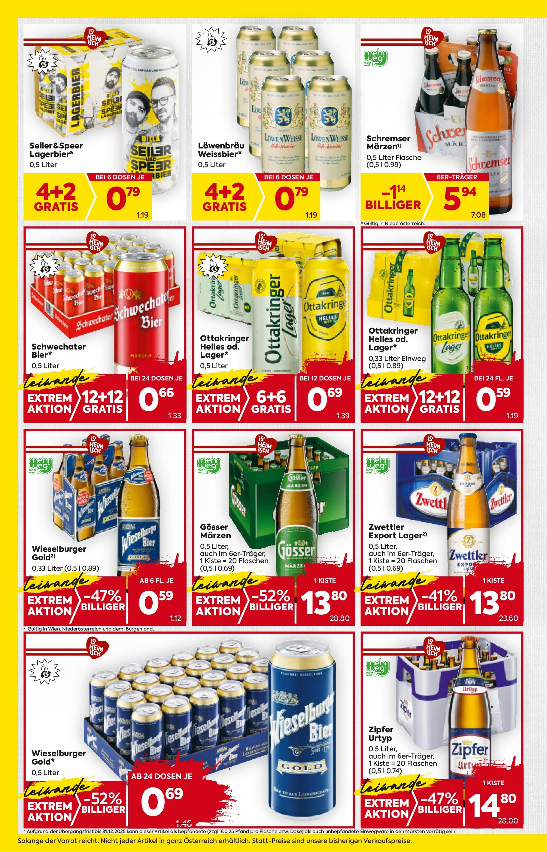 Billa Flugblatt - Amstetten, Neufurth ab 11.09.2025 ✳️ Angebote, Prospekt | Seite: 12 | Produkte: Bier Billa Flugblatt - Amstetten, Neufurth ab 11.09.2025 - Angebote, Prospekt | Seite: 12 | Produkte: Bier