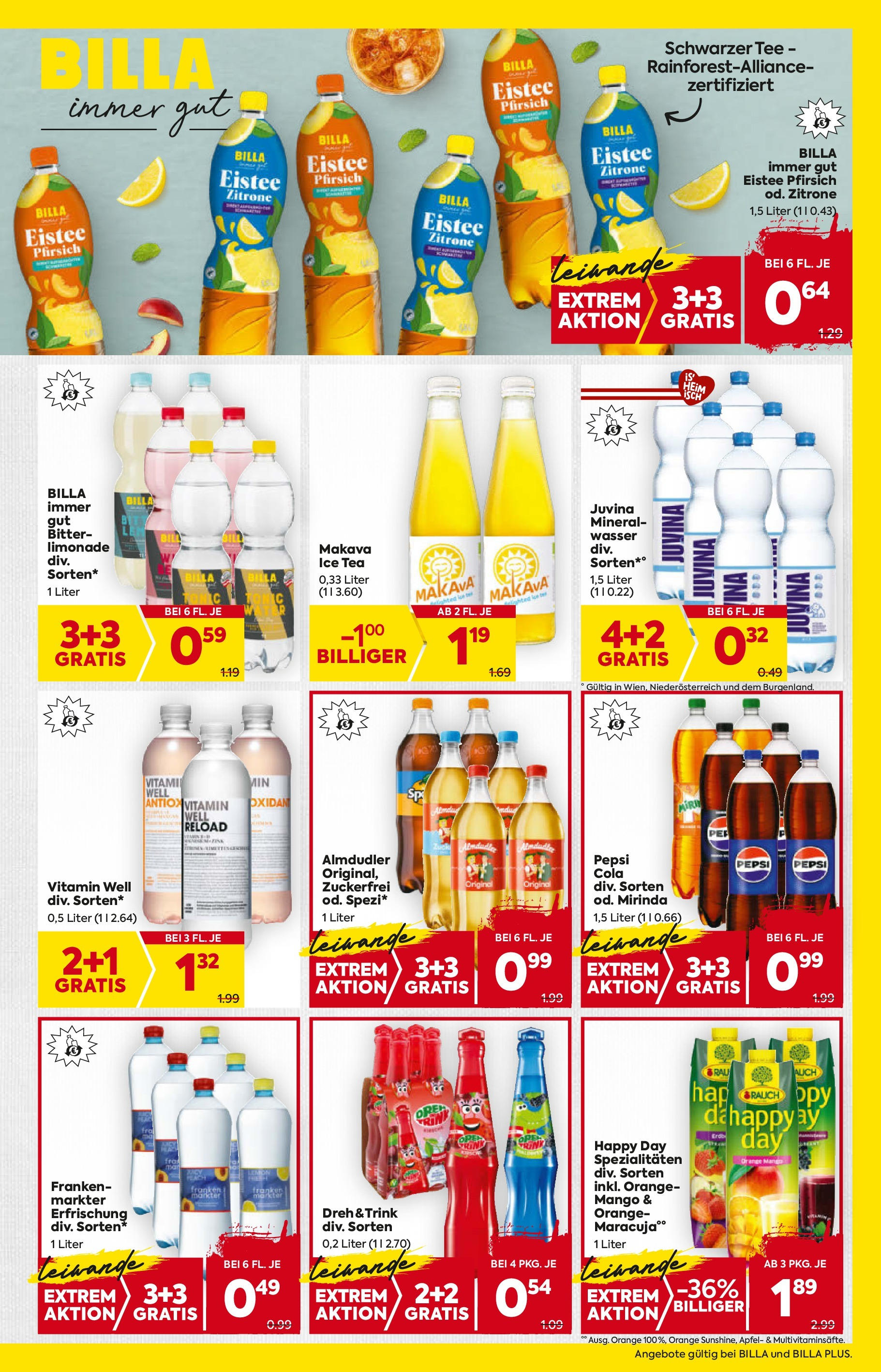 Billa Flugblatt - Eggendorf, Scheibbs, Kilb ab 11.09.2025 ✳️ Angebote, Prospekt | Seite: 13 | Produkte: Wasser, Zitrone, Pfirsich, Tee Billa Flugblatt - Eggendorf, Scheibbs, Kilb ab 11.09.2025 - Angebote, Prospekt | Seite: 13 | Produkte: Wasser, Zitrone, Pfirsich, Tee