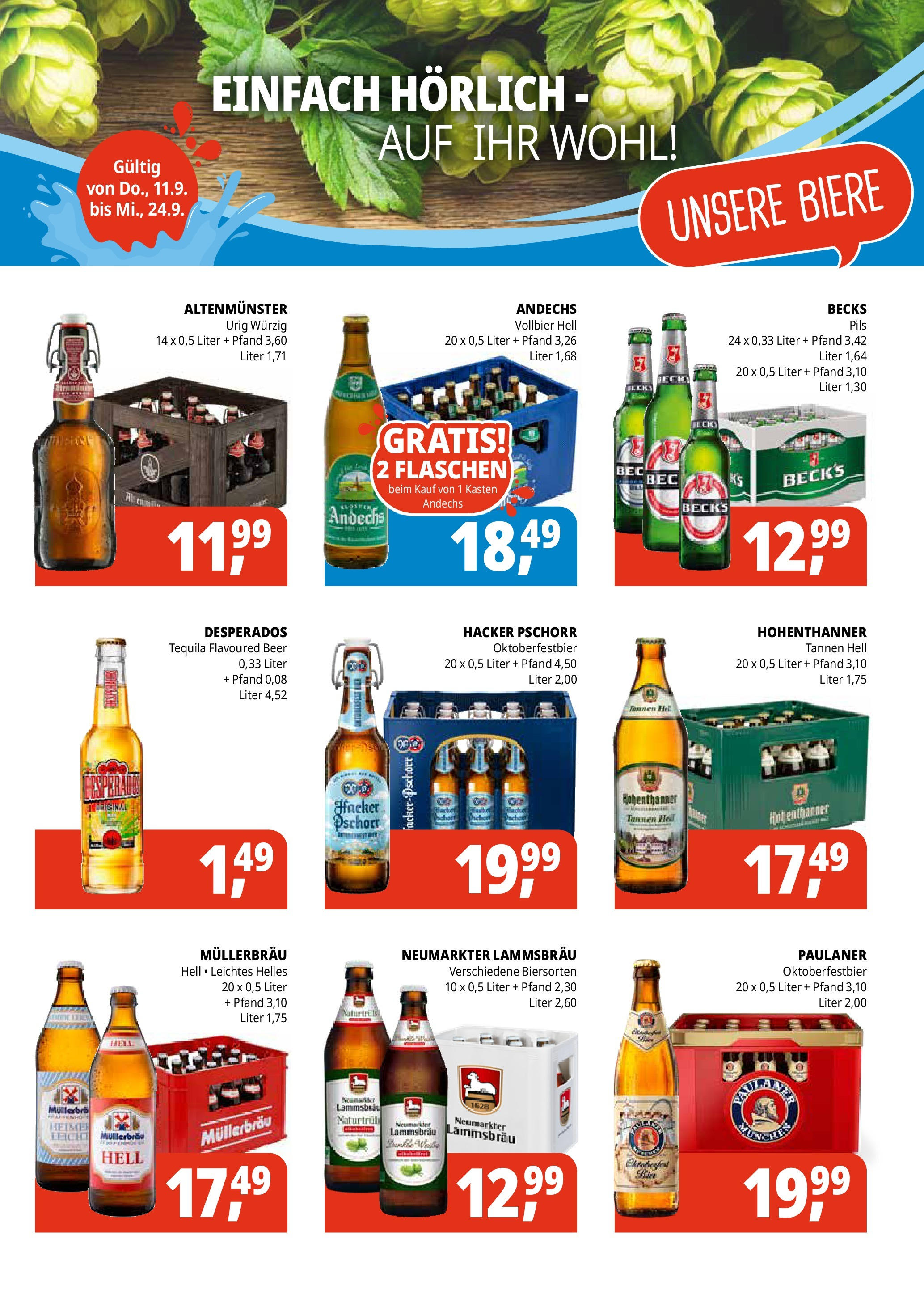 Entdecke - Getränke Hörl: Unsere Schulanfangsangebote! (ab 10.09.2025) zum Blättern | Seite: 3 | Produkte: Pils, Tequila, Desperados, Paulaner