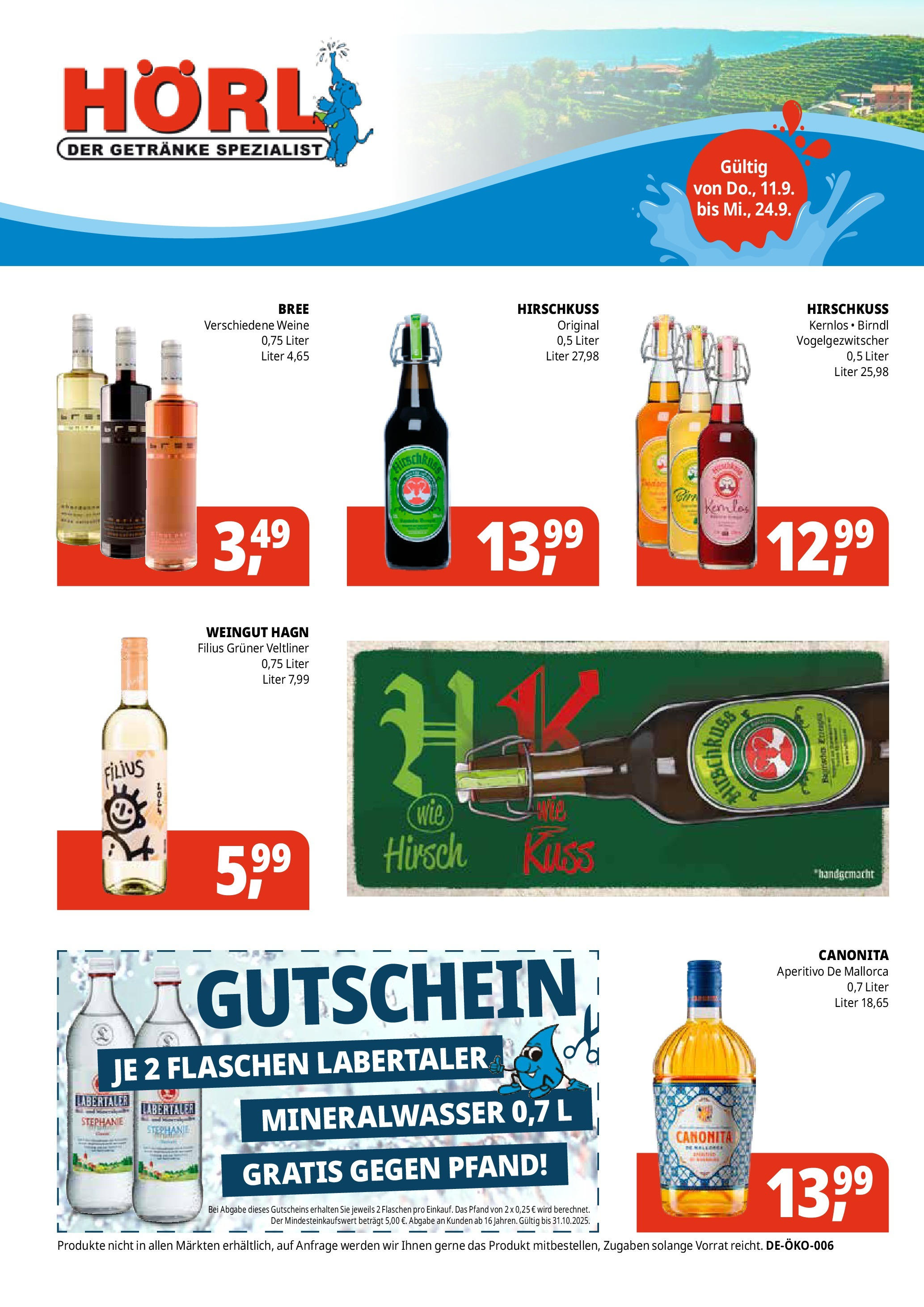 Entdecke - Getränke Hörl: Unsere Schulanfangsangebote! (ab 10.09.2025) zum Blättern | Seite: 6 | Produkte: Bree, Mineralwasser