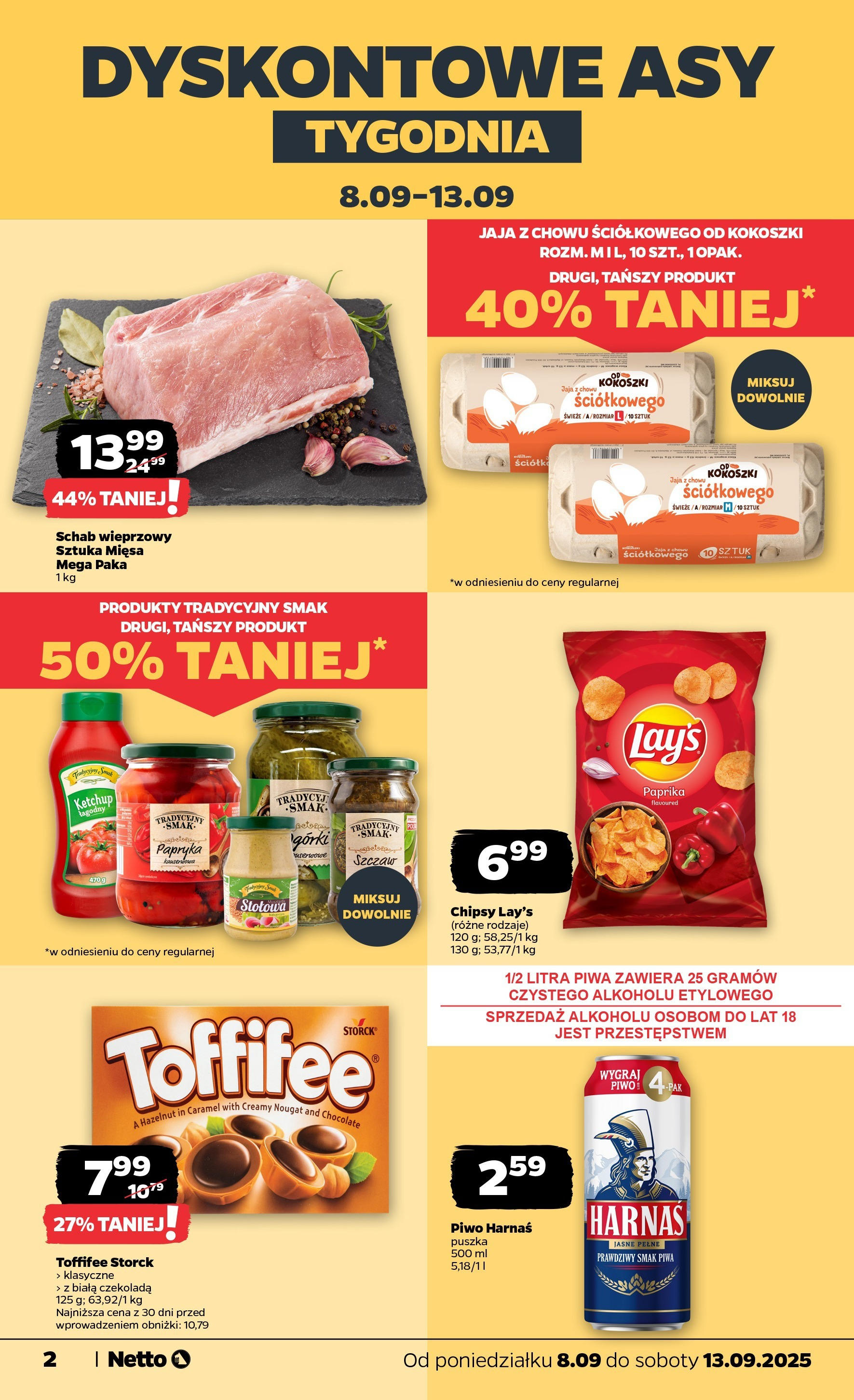 Netto - NETTO T37A ważne do 13.09 od 07.09.2025 | Promocje | Strona: 2 | Produkty: Schab, Schab wieprzowy, Toffifee, Czekolada Netto - NETTO T37A ważne do 13.09 od 07.09.2025 - Aktualne promocje | Strona: 2 | Produkty: Schab, Schab wieprzowy, Toffifee, Czekolada
