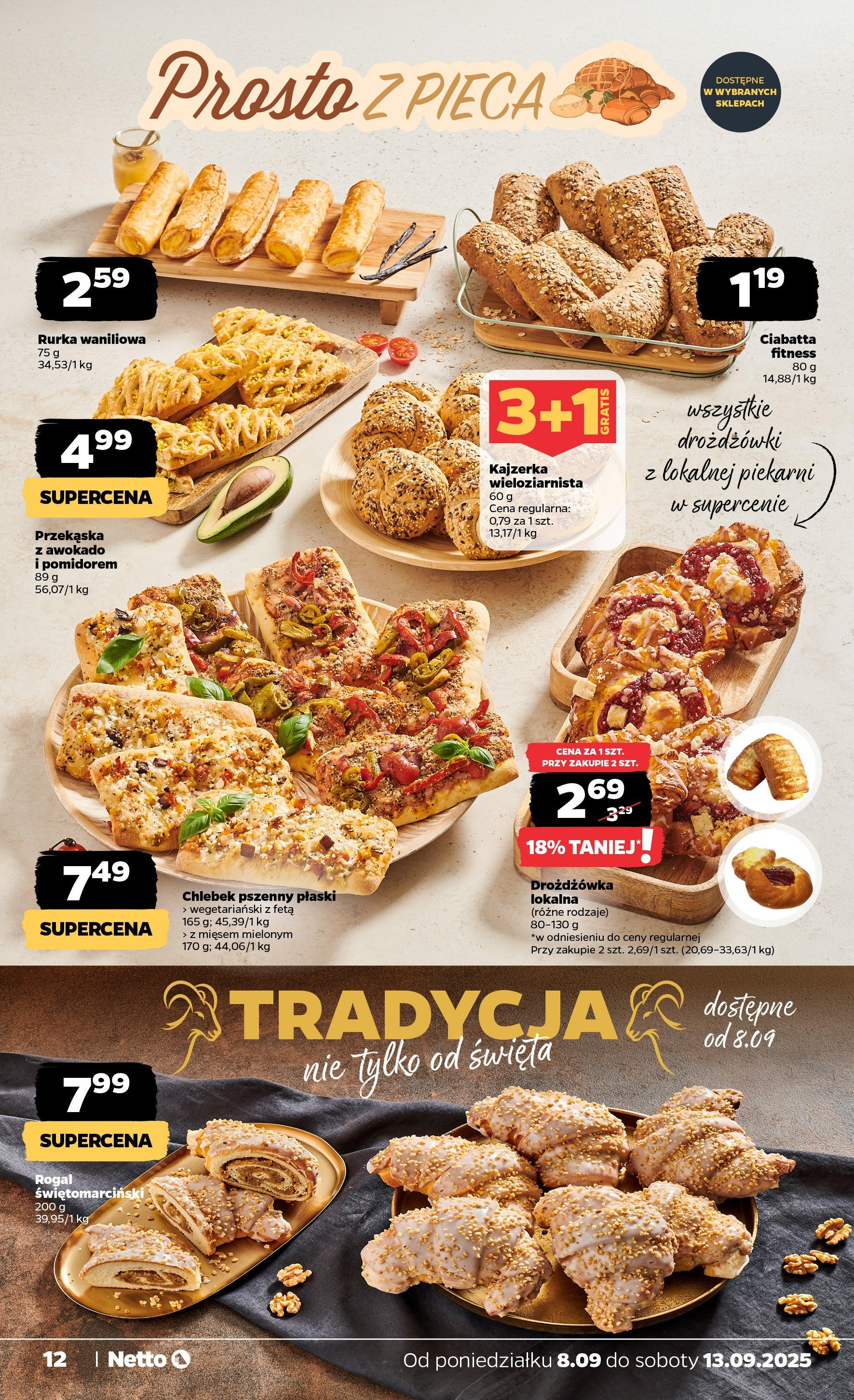 Netto - NETTO T37A ważne do 13.09 od 07.09.2025 | Promocje | Strona: 12 | Produkty: Drożdżówki, Awokado, Ciabatta Netto - NETTO T37A ważne do 13.09 od 07.09.2025 - Aktualne promocje | Strona: 12 | Produkty: Drożdżówki, Awokado, Ciabatta