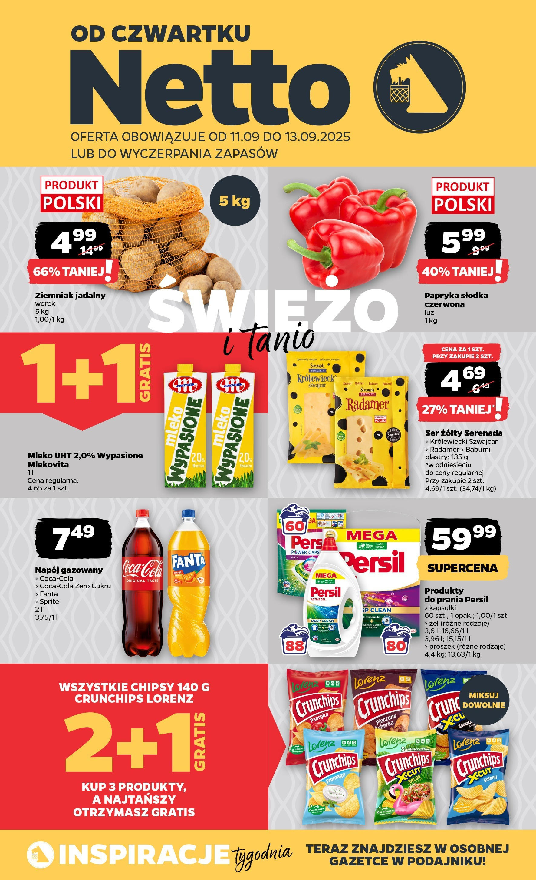 Netto - NETTO T37B Food ważne do 13.09 od 10.09.2025 | Promocje | Strona: 1 | Produkty: Persil, Sprite, Papryka, Mleko Netto - NETTO T37B Food ważne do 13.09 od 10.09.2025 - Aktualne promocje | Strona: 1 | Produkty: Persil, Sprite, Papryka, Mleko