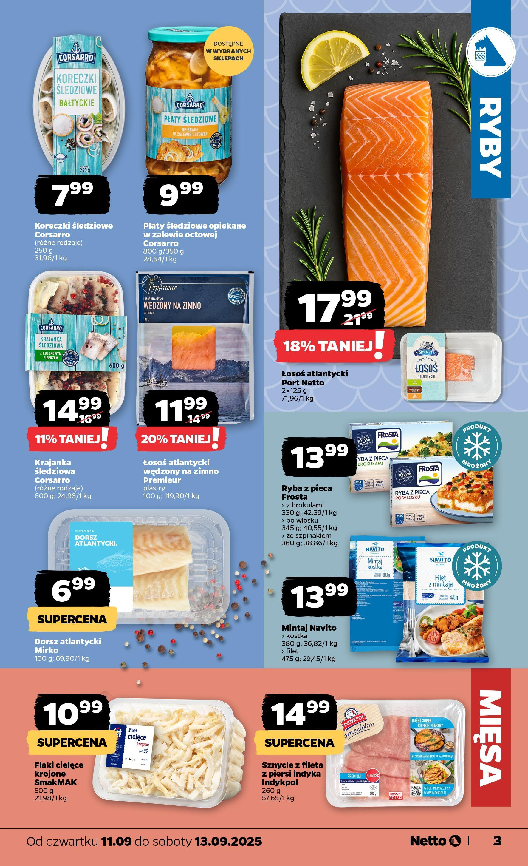 Netto - NETTO T37B Food ważne do 13.09 od 10.09.2025 | Promocje | Strona: 3 | Produkty: Dorsz atlantycki, Mintaj, Łosoś, Patelnie Netto - NETTO T37B Food ważne do 13.09 od 10.09.2025 - Aktualne promocje | Strona: 3 | Produkty: Dorsz atlantycki, Mintaj, Łosoś, Patelnie