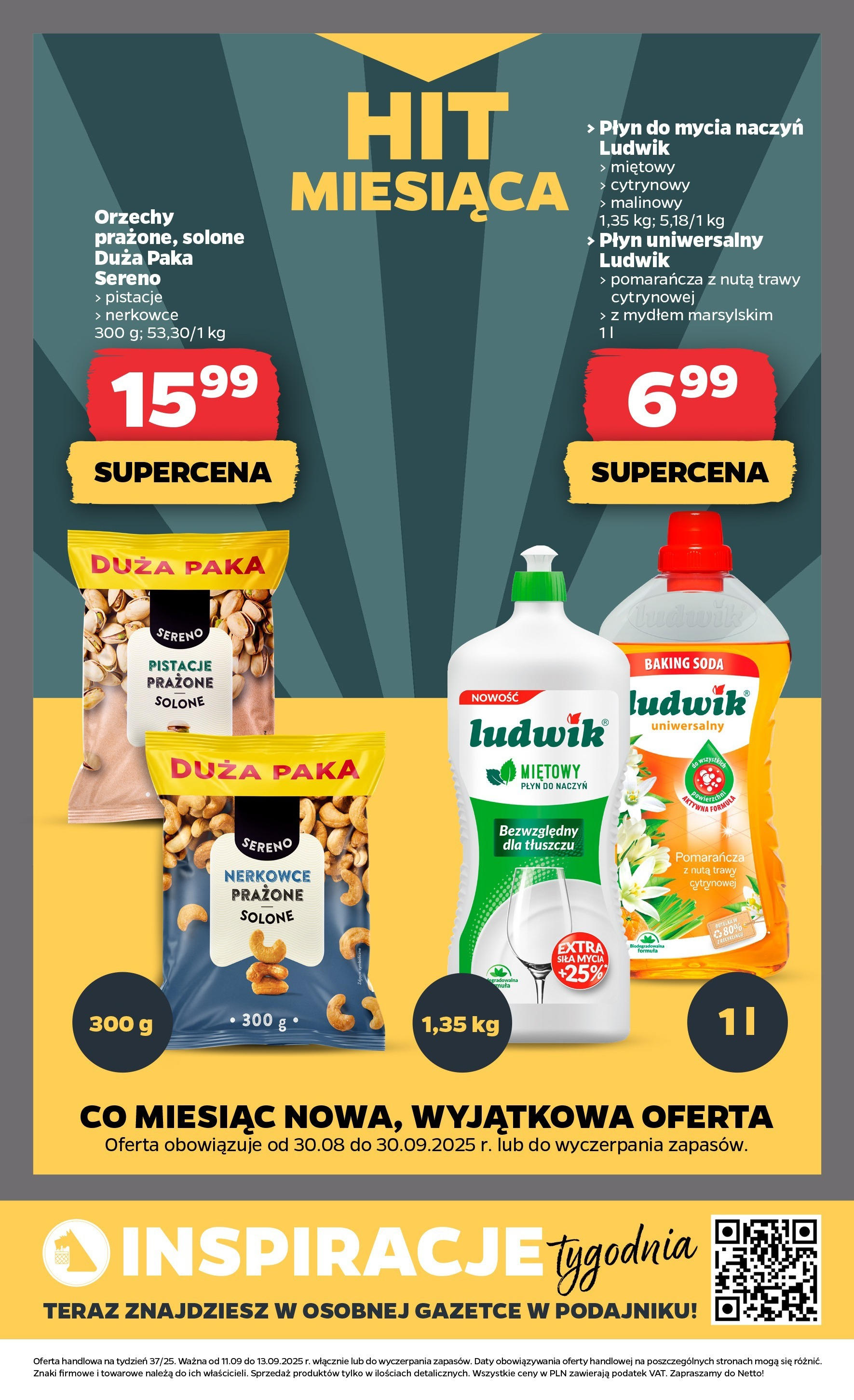 Netto - NETTO T37B Food ważne do 13.09 od 10.09.2025 | Promocje | Strona: 16 | Produkty: Trawy, Orzechy, Płyn do mycia naczyń Netto - NETTO T37B Food ważne do 13.09 od 10.09.2025 - Aktualne promocje | Strona: 16 | Produkty: Trawy, Orzechy, Płyn do mycia naczyń