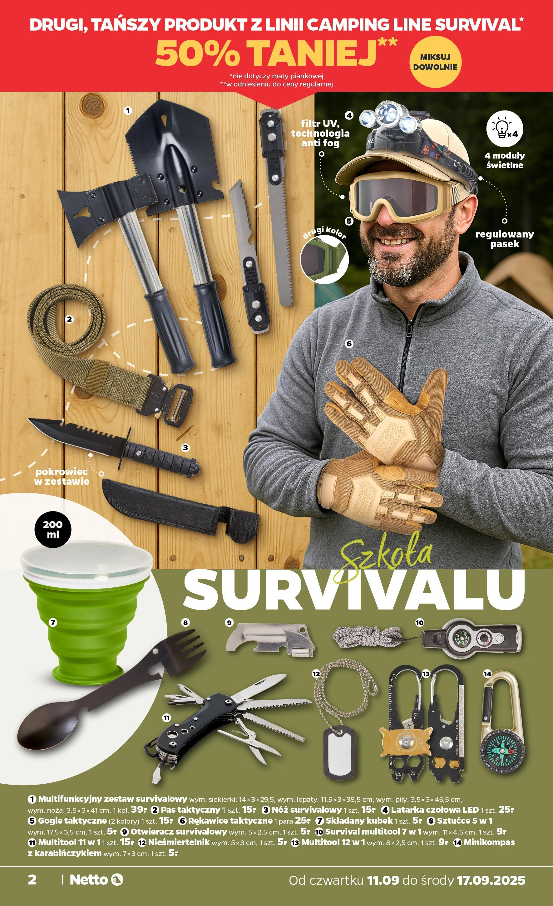 Netto - NETTO T37B NON Food ważne do 17.09 od 10.09.2025 | Promocje | Strona: 2 | Produkty: Pasek, Multitool, Sztućce, Latarka czołowa Netto - NETTO T37B NON Food ważne do 17.09 od 10.09.2025 - Aktualne promocje | Strona: 2 | Produkty: Pasek, Multitool, Sztućce, Latarka czołowa