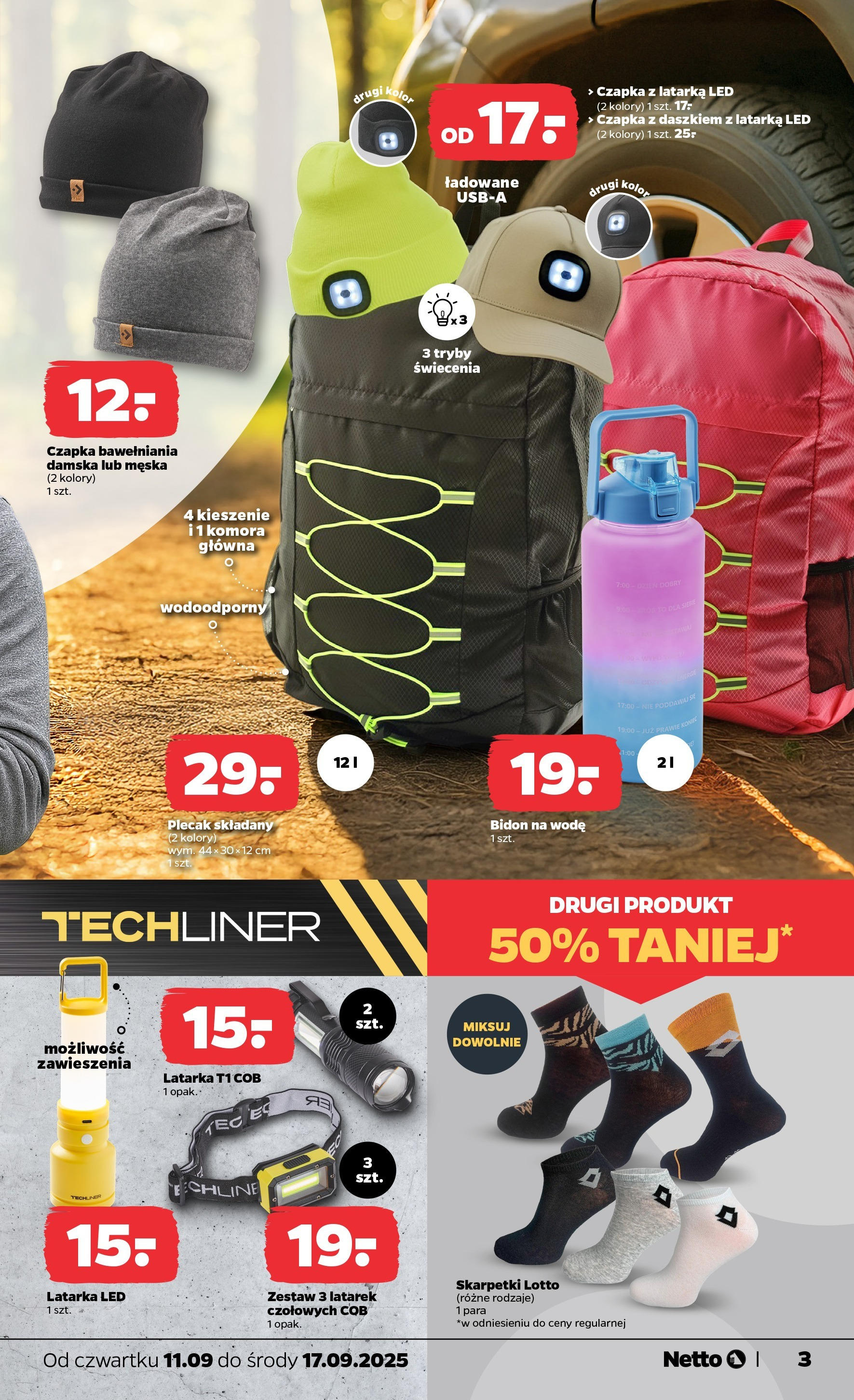 Netto - NETTO T37B NON Food ważne do 17.09 od 10.09.2025 | Promocje | Strona: 3 | Produkty: Plecak, Czapka, Skarpetki Netto - NETTO T37B NON Food ważne do 17.09 od 10.09.2025 - Aktualne promocje | Strona: 3 | Produkty: Plecak, Czapka, Skarpetki