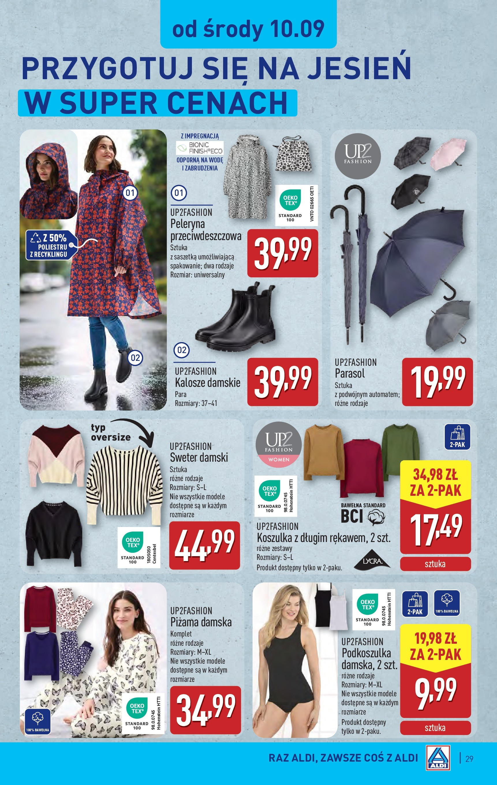 Aldi - Super ceny w ALDI do 13.09 od 07.09.2025 | Nowa PDF gazetka | Strona: 29 | Produkty: Sweter, Piżama, Kalosze, Parasol Aldi - Super ceny w ALDI do 13.09 od 07.09.2025 - Ulotka PDF, promocje | Strona: 29 | Produkty: Sweter, Piżama, Kalosze, Parasol