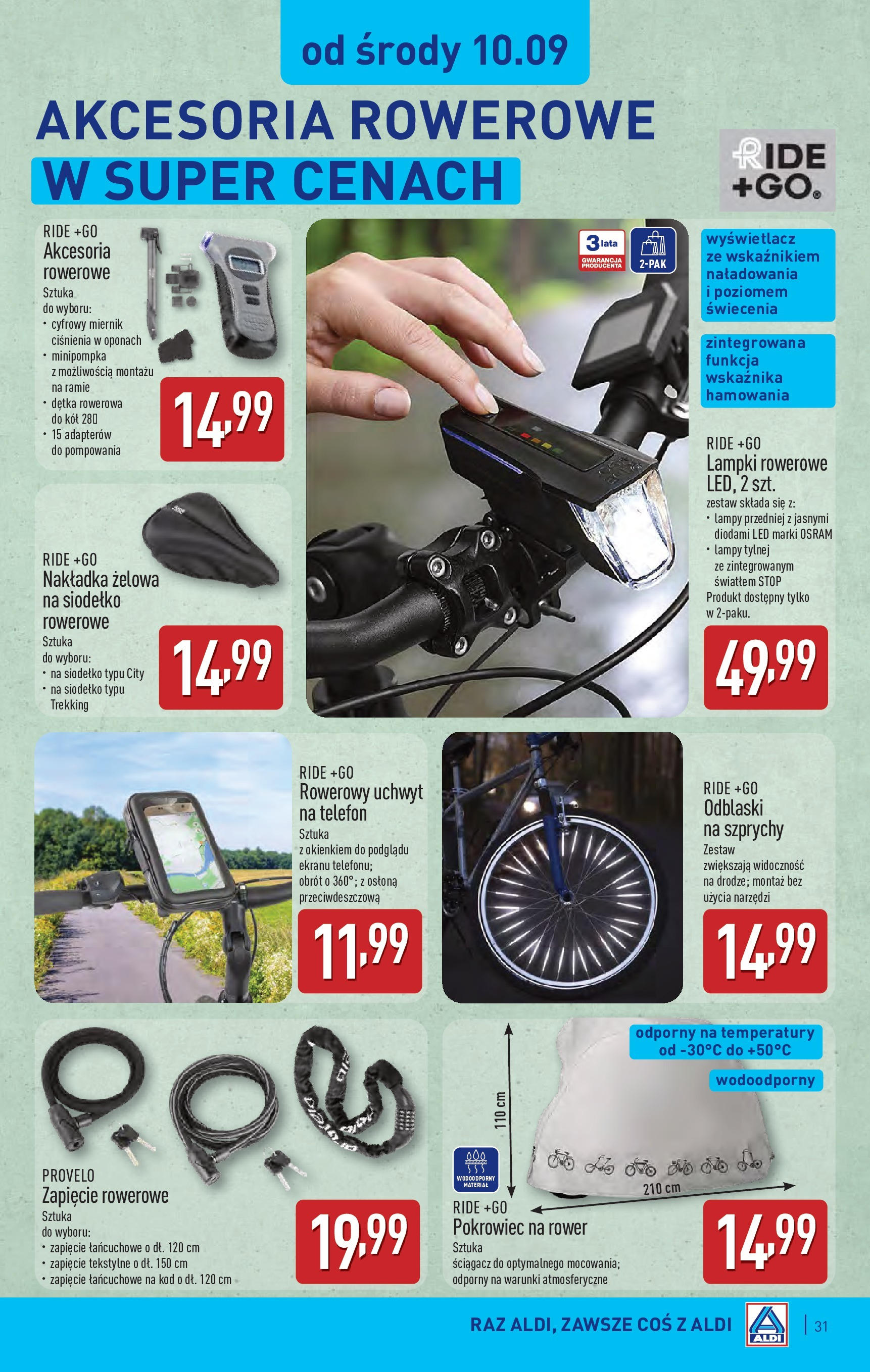 Aldi - Super ceny w ALDI do 13.09 od 07.09.2025 | Nowa PDF gazetka | Strona: 31 | Produkty: Telefon, Lampki, Rower Aldi - Super ceny w ALDI do 13.09 od 07.09.2025 - Ulotka PDF, promocje | Strona: 31 | Produkty: Telefon, Lampki, Rower