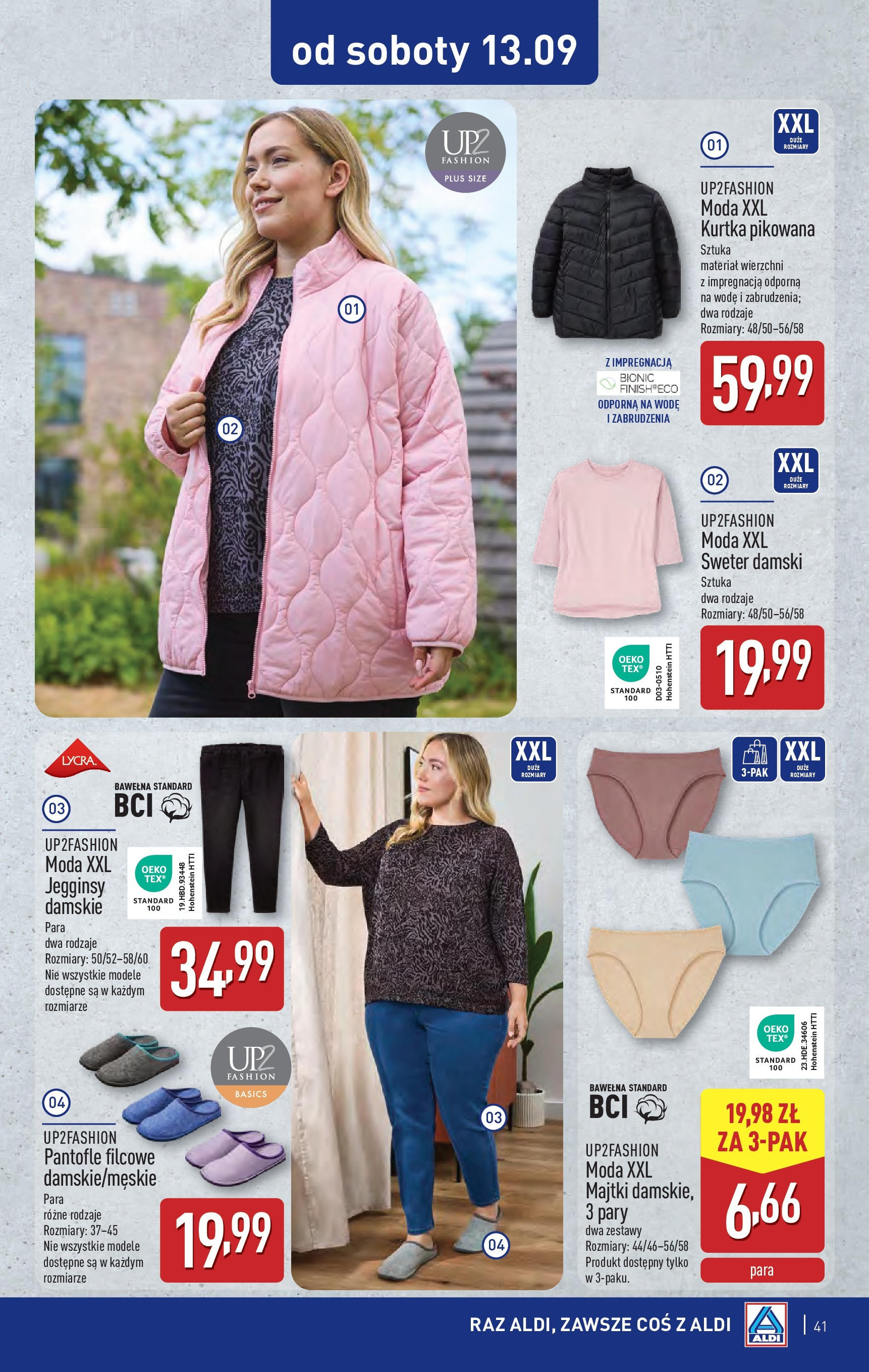 Aldi - Super ceny w ALDI do 13.09 od 07.09.2025 | Nowa PDF gazetka | Strona: 41 | Produkty: Sweter, Kurtka, Majtki Aldi - Super ceny w ALDI do 13.09 od 07.09.2025 - Ulotka PDF, promocje | Strona: 41 | Produkty: Sweter, Kurtka, Majtki