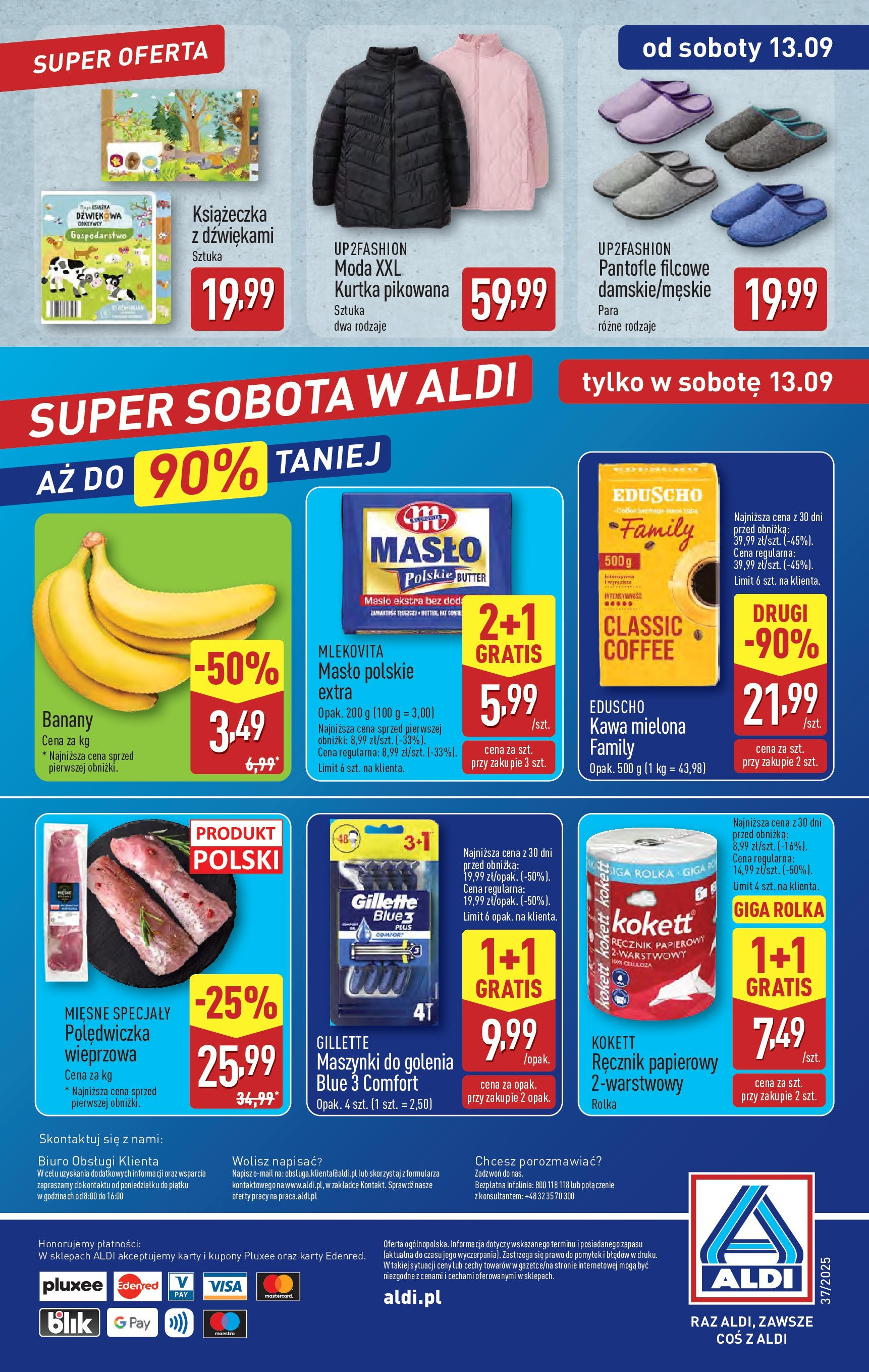 Aldi - Super ceny w ALDI do 13.09 od 07.09.2025 | Nowa PDF gazetka | Strona: 44 | Produkty: Kurtka, Maszynki do golenia, Masło, Kawa Aldi - Super ceny w ALDI do 13.09 od 07.09.2025 - Ulotka PDF, promocje | Strona: 44 | Produkty: Kurtka, Maszynki do golenia, Masło, Kawa