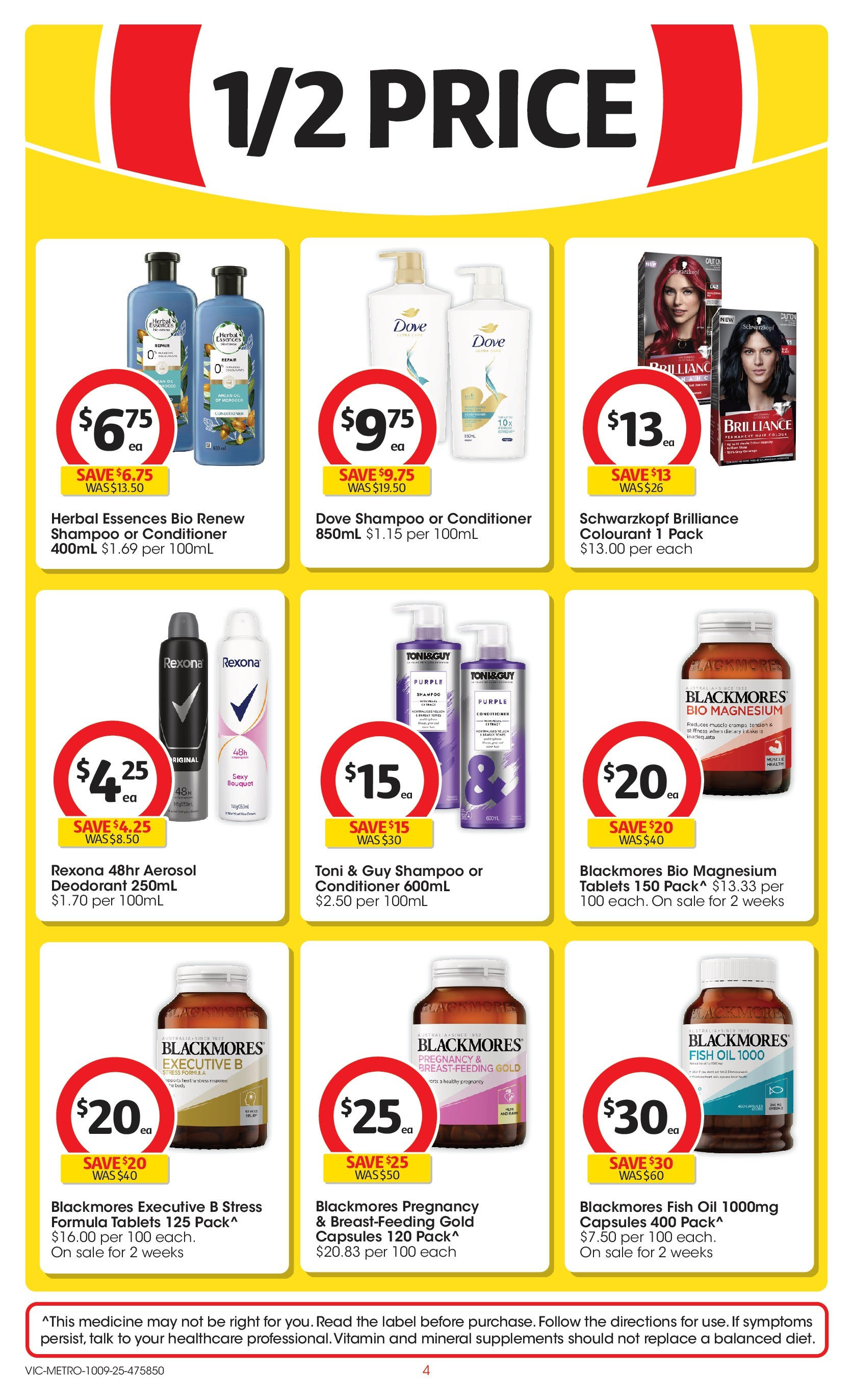 ﻿﻿Coles catalogue valid from 10/09/2025 > Online Australia | Page: 4 | Products: Conditioner, Fish, Tablets, Vitamin