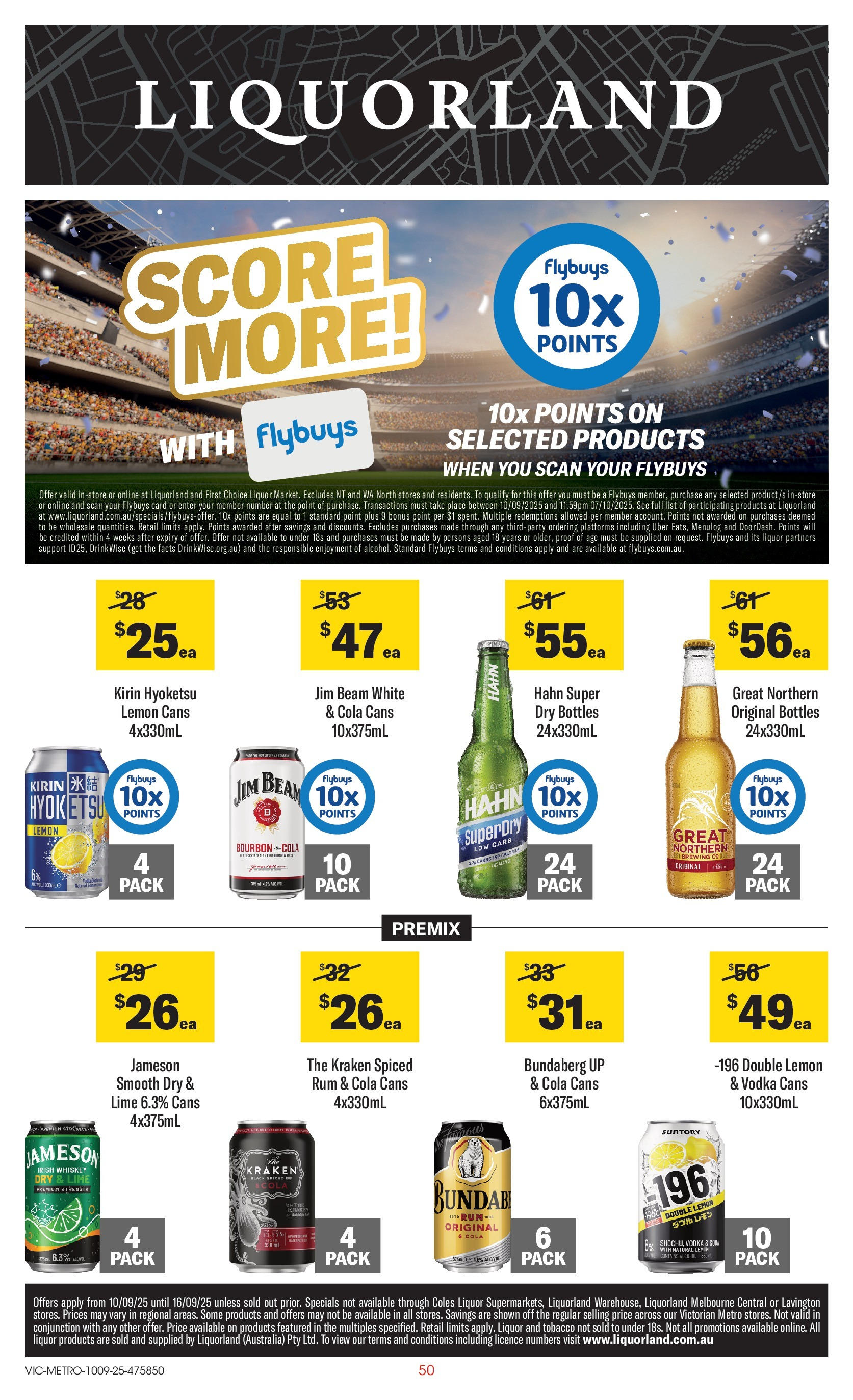 ﻿﻿Coles catalogue valid from 10/09/2025 > Online Australia | Page: 50 | Products: Bourbon, Vodka, Rum, Lemon