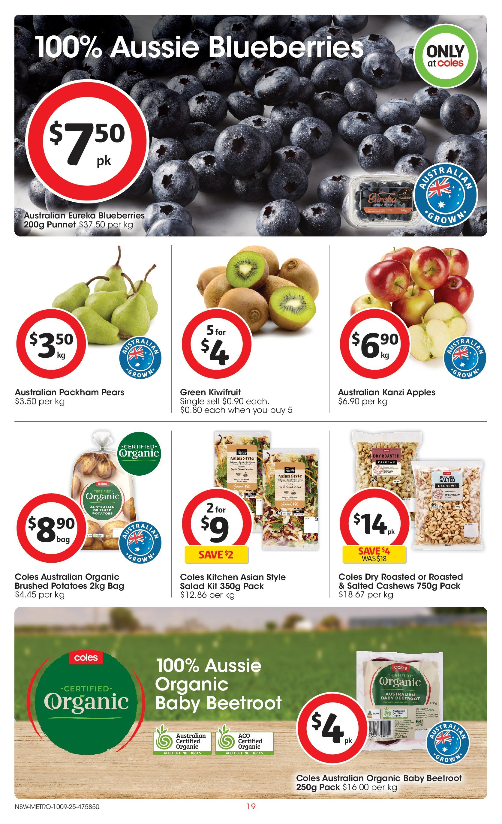 ﻿﻿Coles catalogue valid from 10/09/2025 > Online Australia | Page: 19 | Products: Kiwifruit, Potatoes, Blueberries, Bag