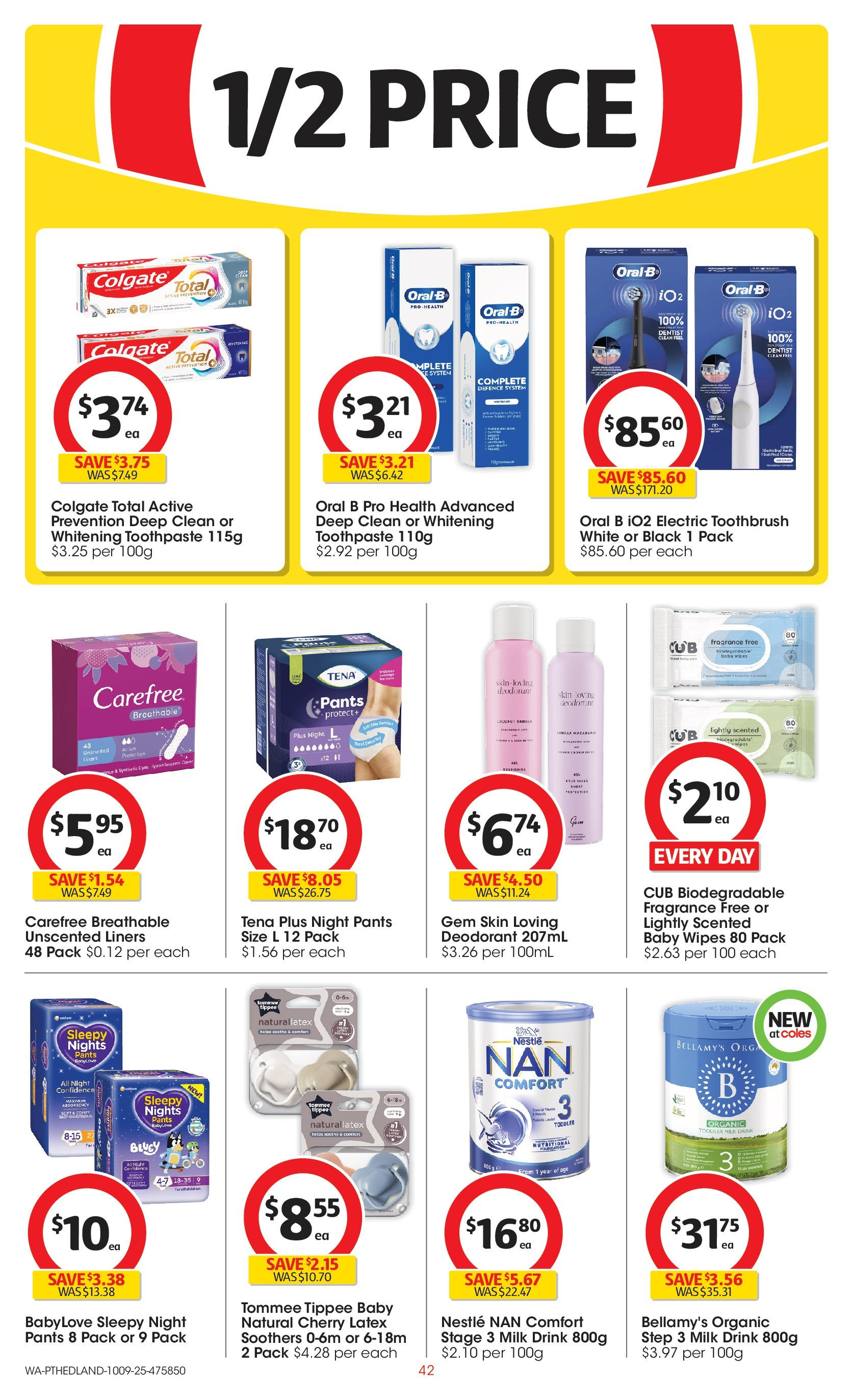 ﻿﻿Coles catalogue valid from 10/09/2025 > Online Australia | Page: 42 | Products: Fragrance, Gem, Deodorant, Toothbrush