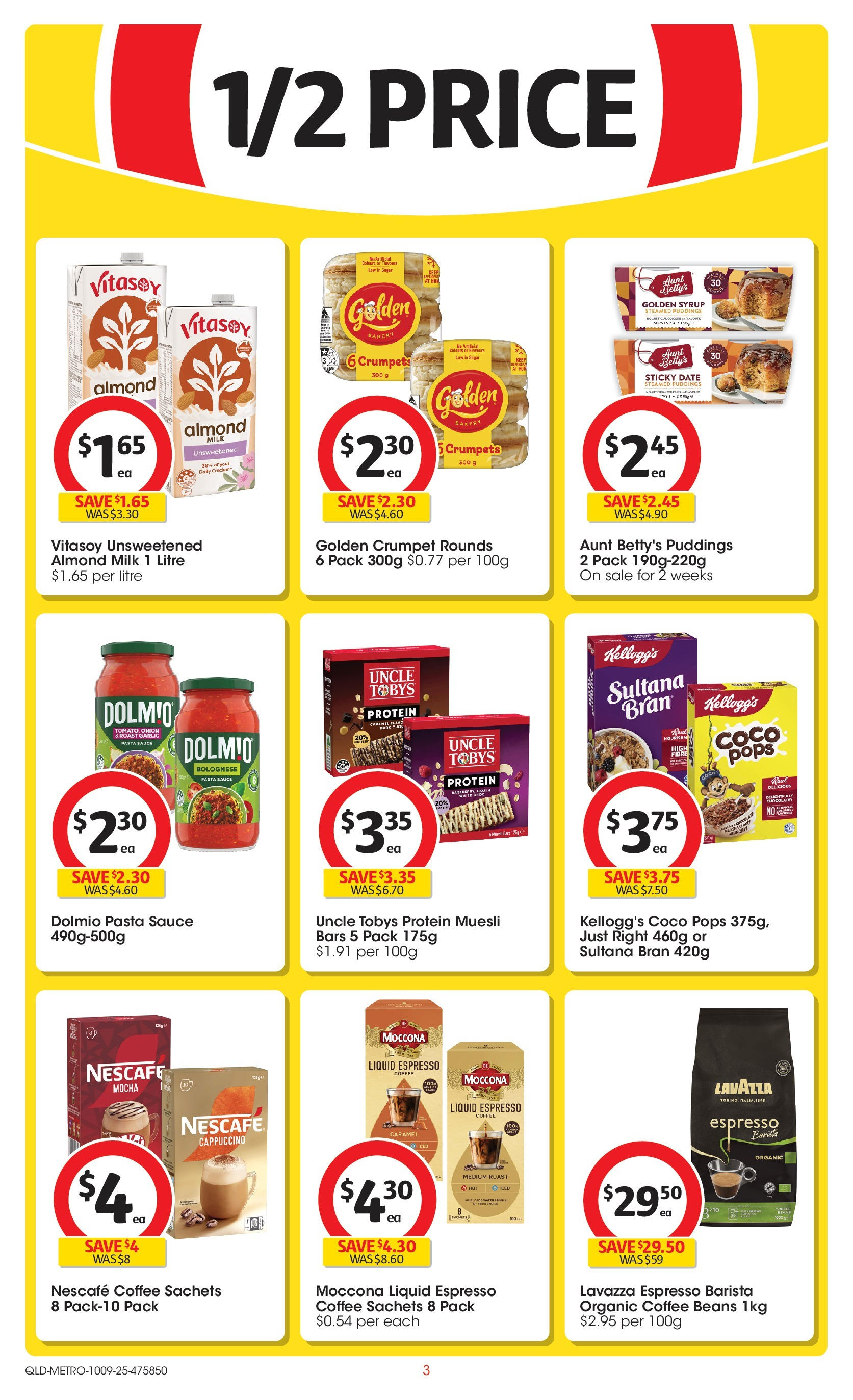 Coles catalogue from 10/09/2025 > Big discounts | Page: 3 | Products: Milk, Garlic, Moccona, Bakery Coles catalogue valid from 10/09/2025 > Online Australia | Page: 3 | Products: Milk, Garlic, Moccona, Bakery
