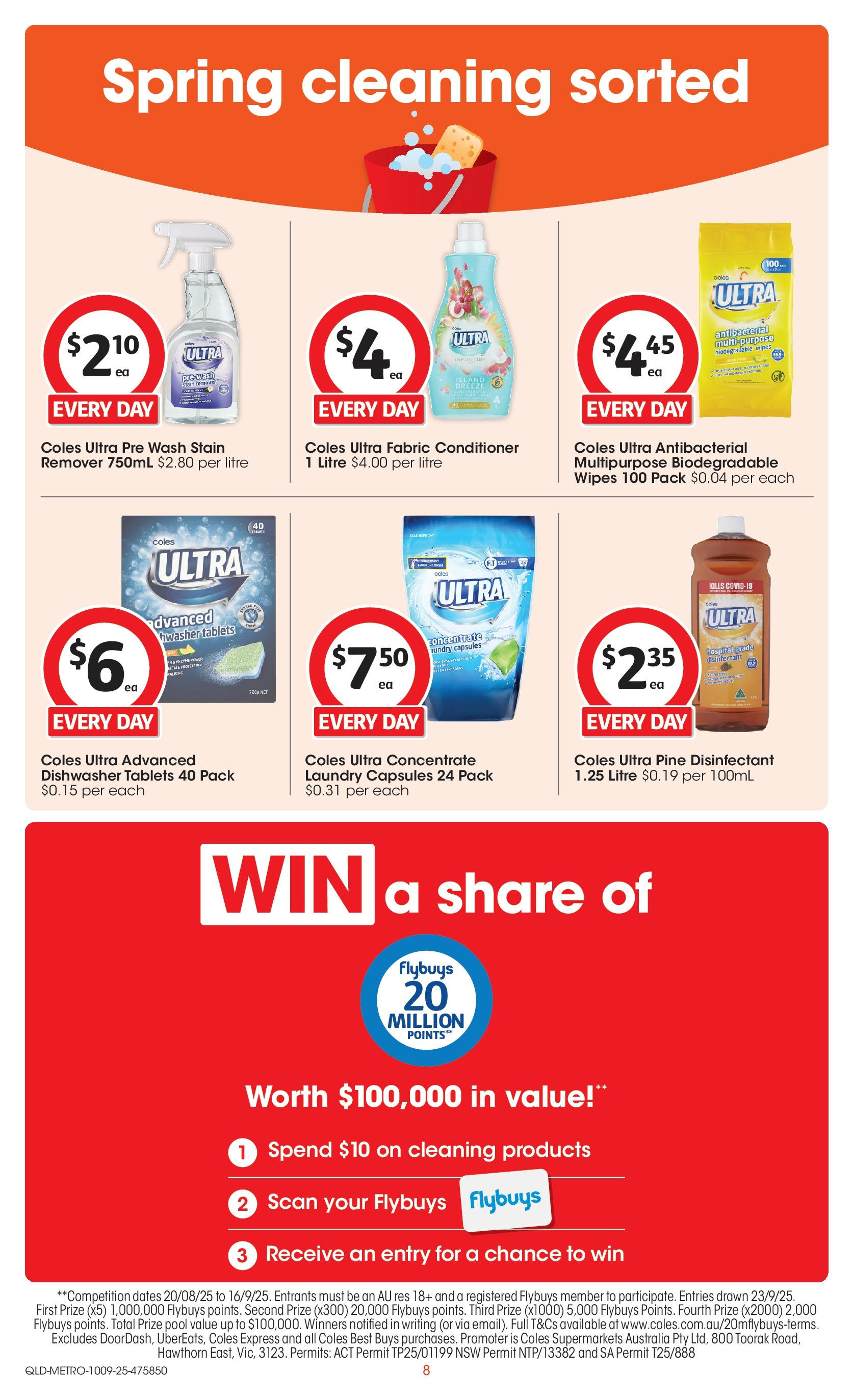 Coles catalogue from 10/09/2025 > Big discounts | Page: 8 | Products: Conditioner, Stain remover, Dishwasher tablets, Tablets Coles catalogue valid from 10/09/2025 > Online Australia | Page: 8 | Products: Conditioner, Stain remover, Dishwasher tablets, Tablets