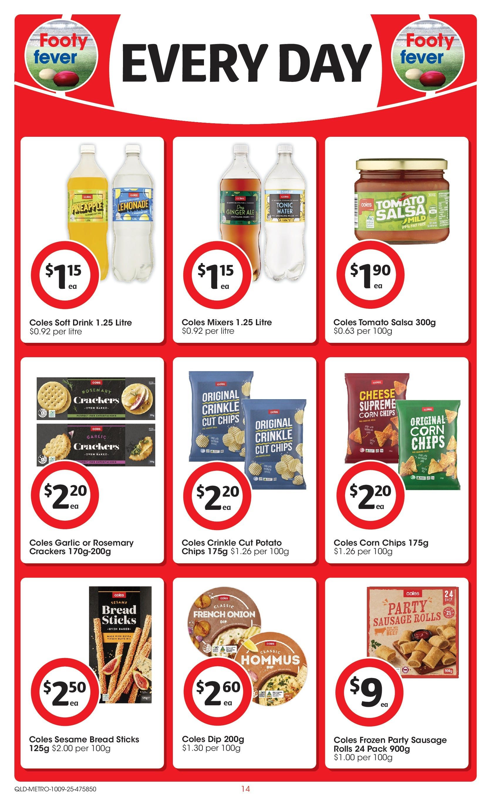Coles catalogue from 10/09/2025 > Big discounts | Page: 14 | Products: Ginger, Chips, Water, Salsa Coles catalogue valid from 10/09/2025 > Online Australia | Page: 14 | Products: Ginger, Chips, Water, Salsa